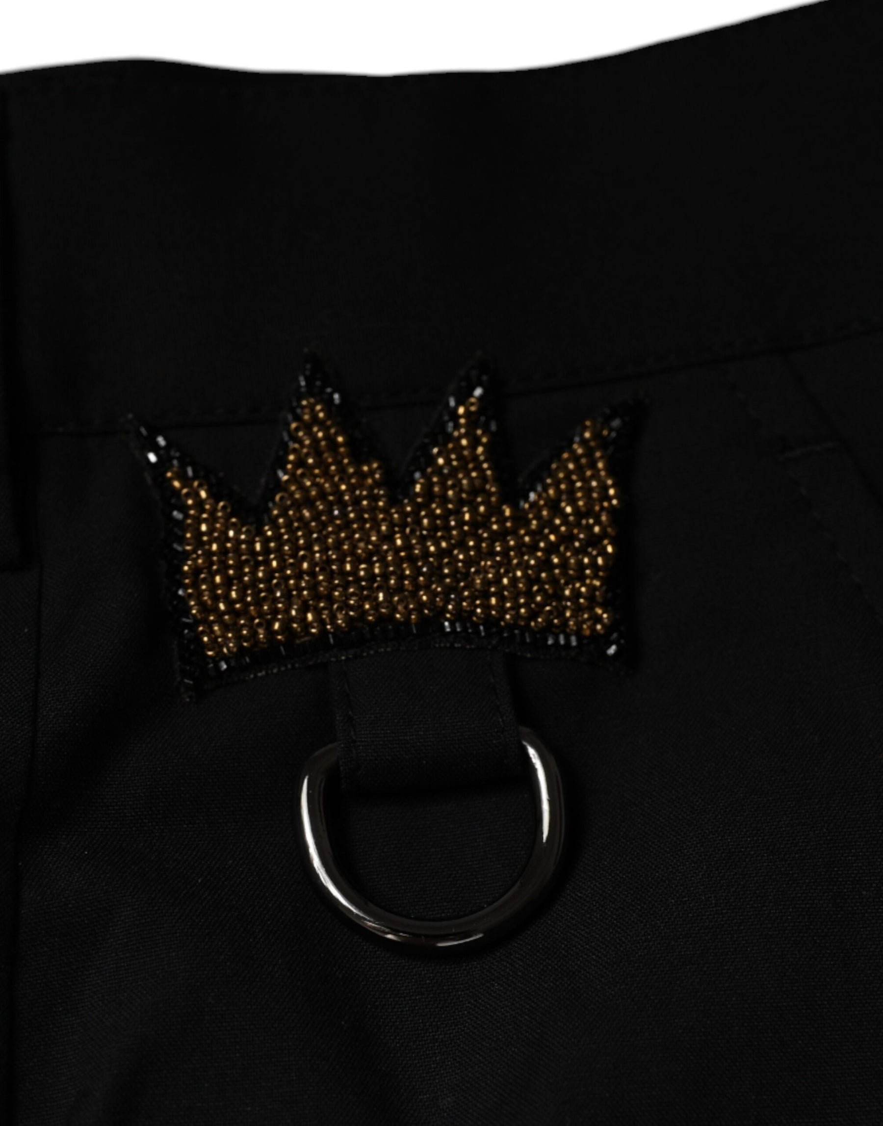 Dolce & Gabbana Black Crown Cotton Dress Pants | Regal Royce