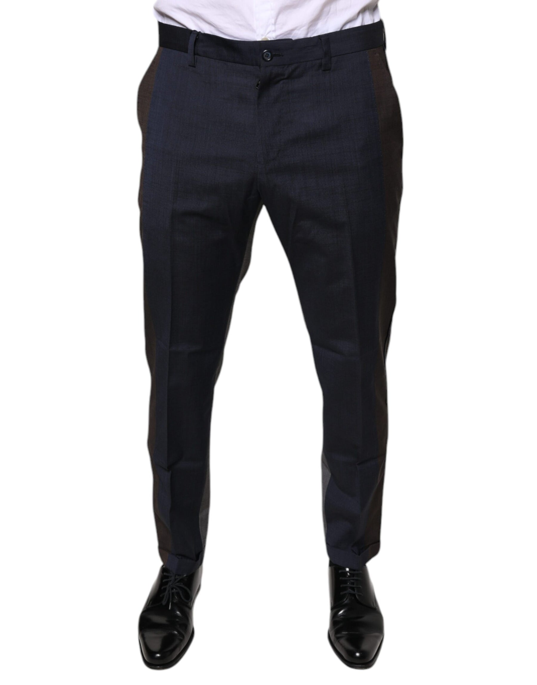 Dolce & Gabbana Black Cotton Wool Formal Dress Pants | Regal Royce