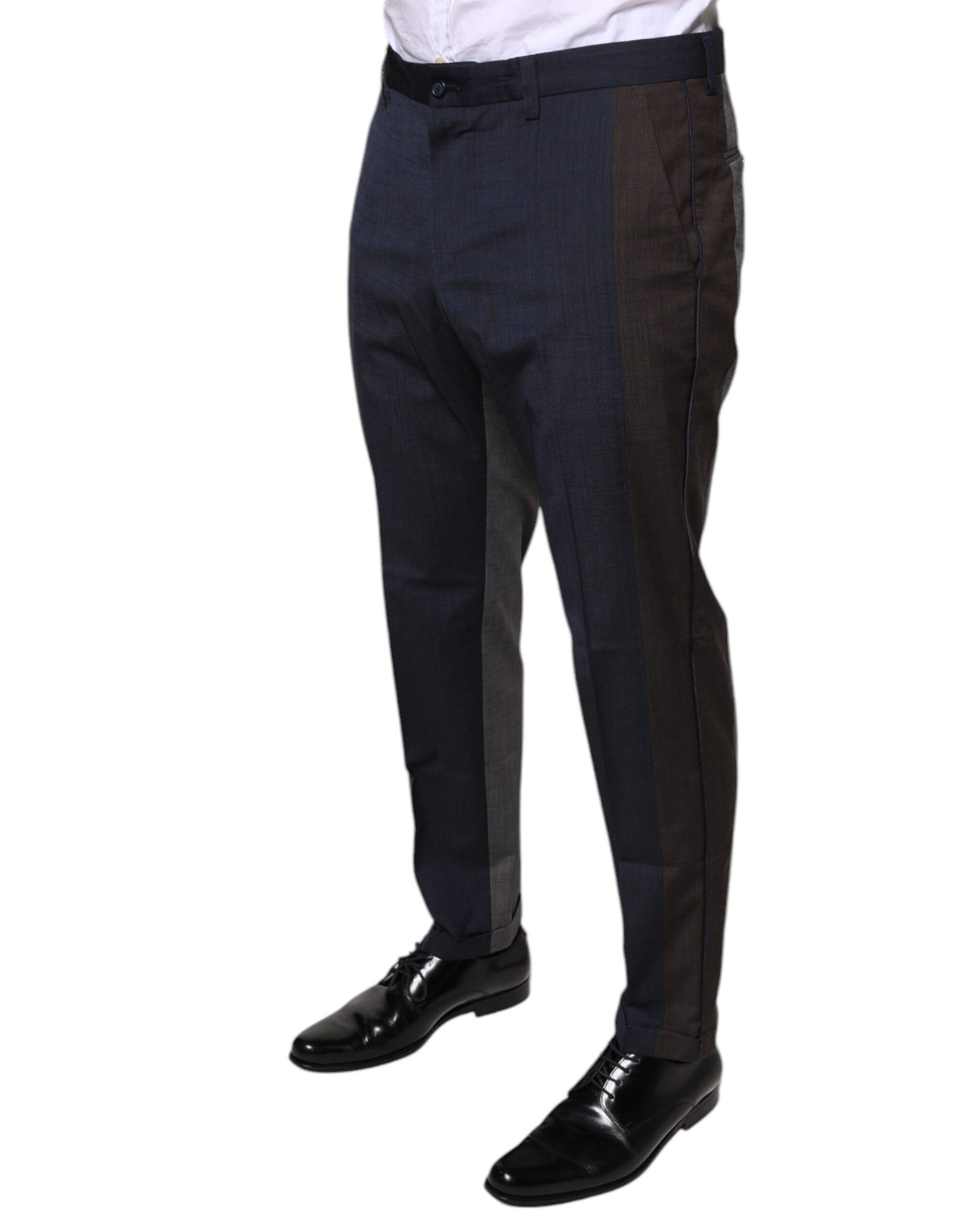 Dolce & Gabbana Black Cotton Wool Formal Dress Pants | Regal Royce