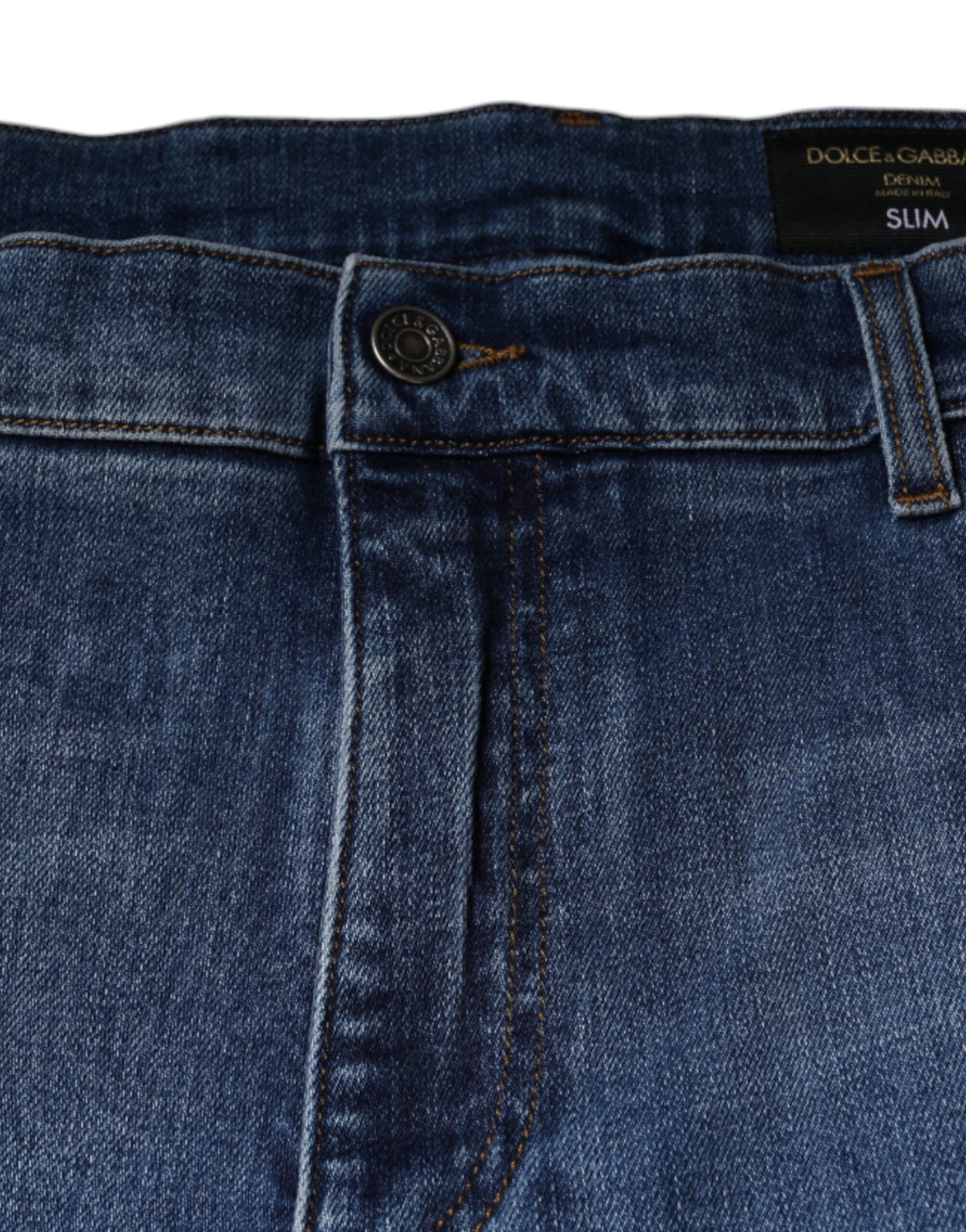 Dolce & Gabbana Blue Washed Cotton Stretch Men Denim Jeans | Regal Royce