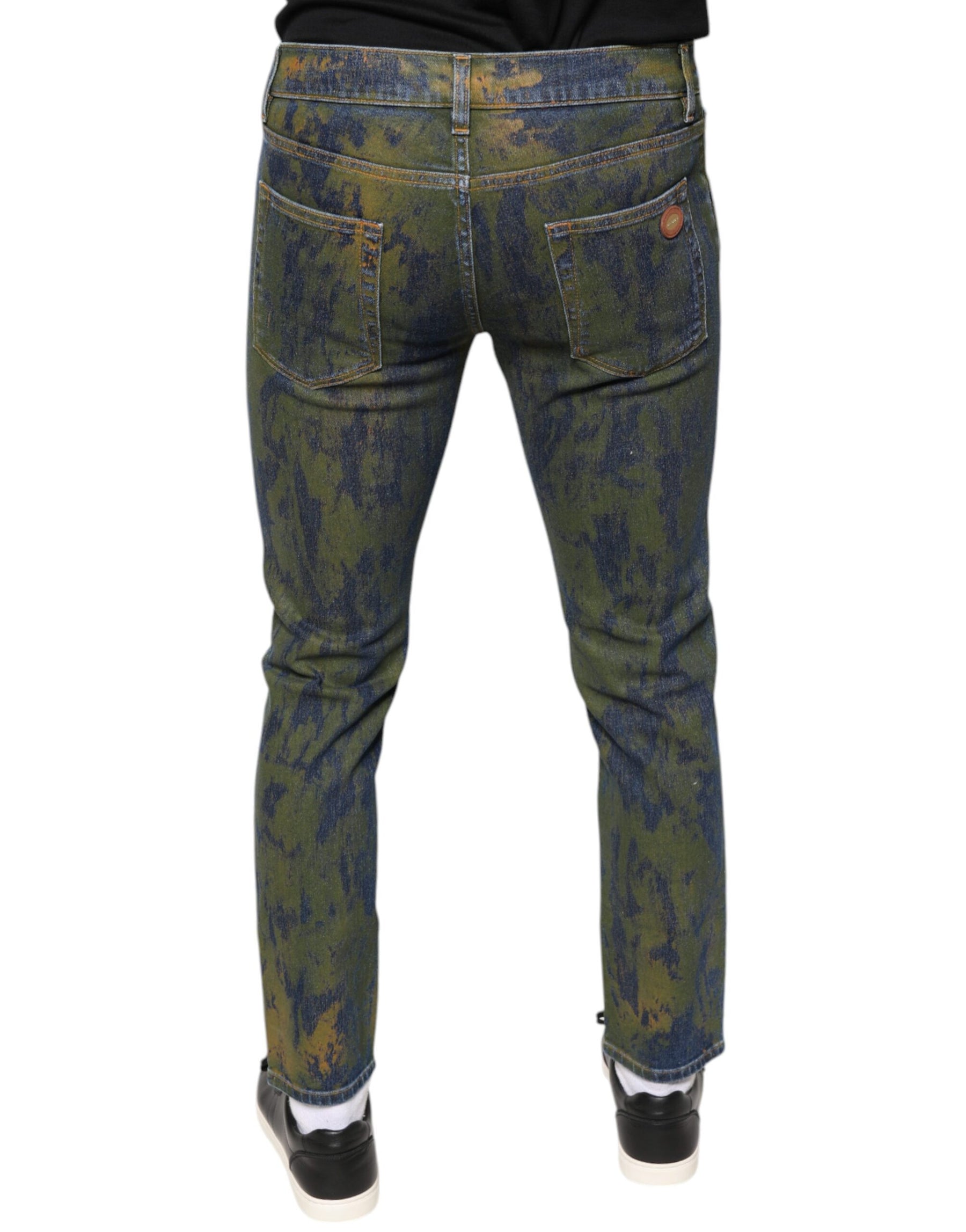 Dolce & Gabbana Blue Cotton Dye Slim Fit Men Denim Jeans | Regal Royce