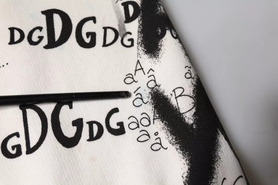 Dolce & Gabbana White Printed Cotton Jogger Sweatpants Pants | Regal Royce