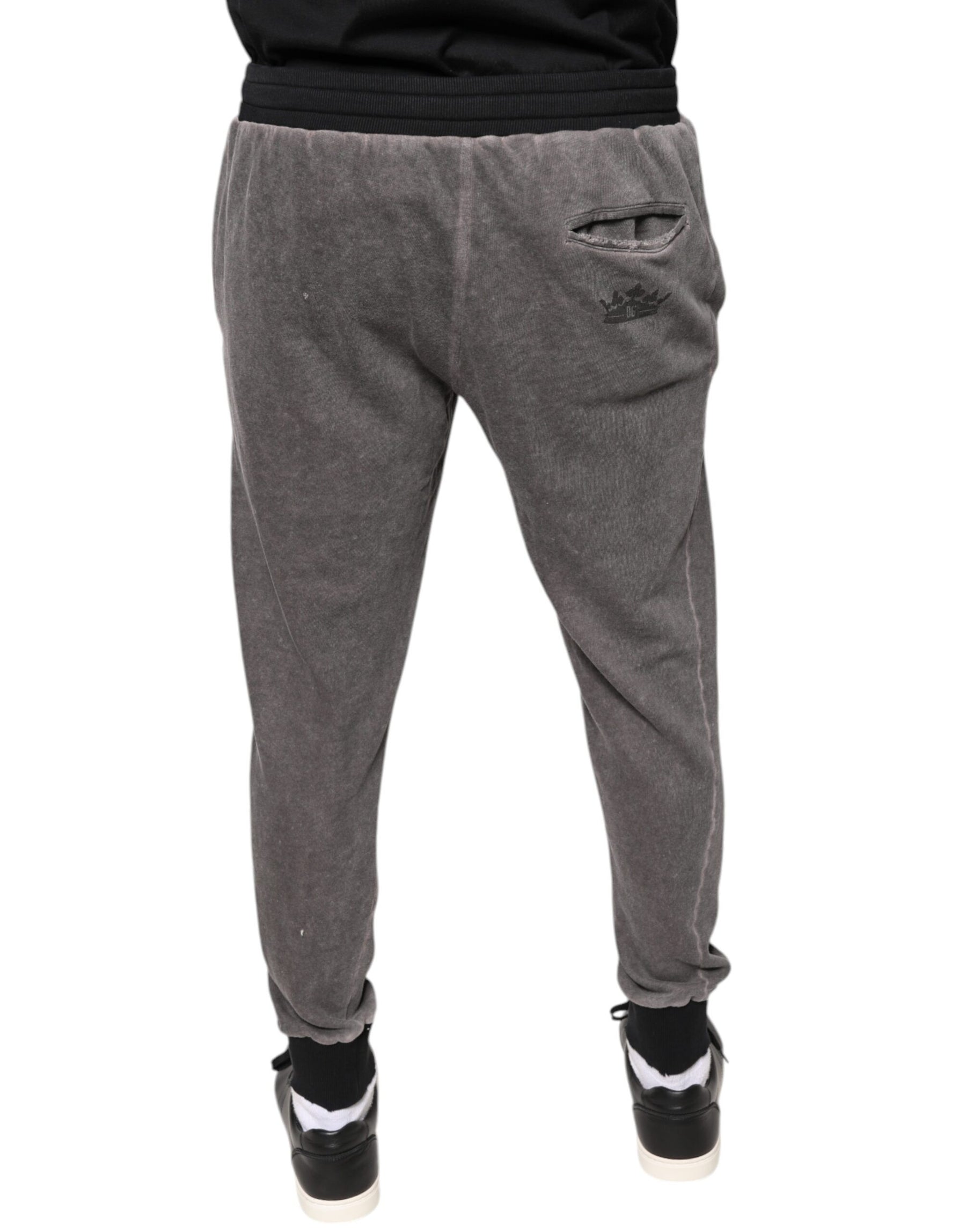 Dolce & Gabbana Gray Cotton Jogger Jogging Pants | Regal Royce