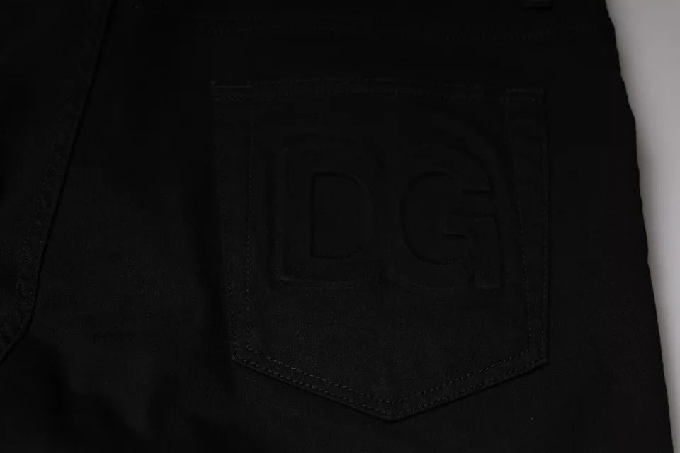 Dolce & Gabbana Black Cotton Stretch Skinny Men Denim Jeans | Regal Royce