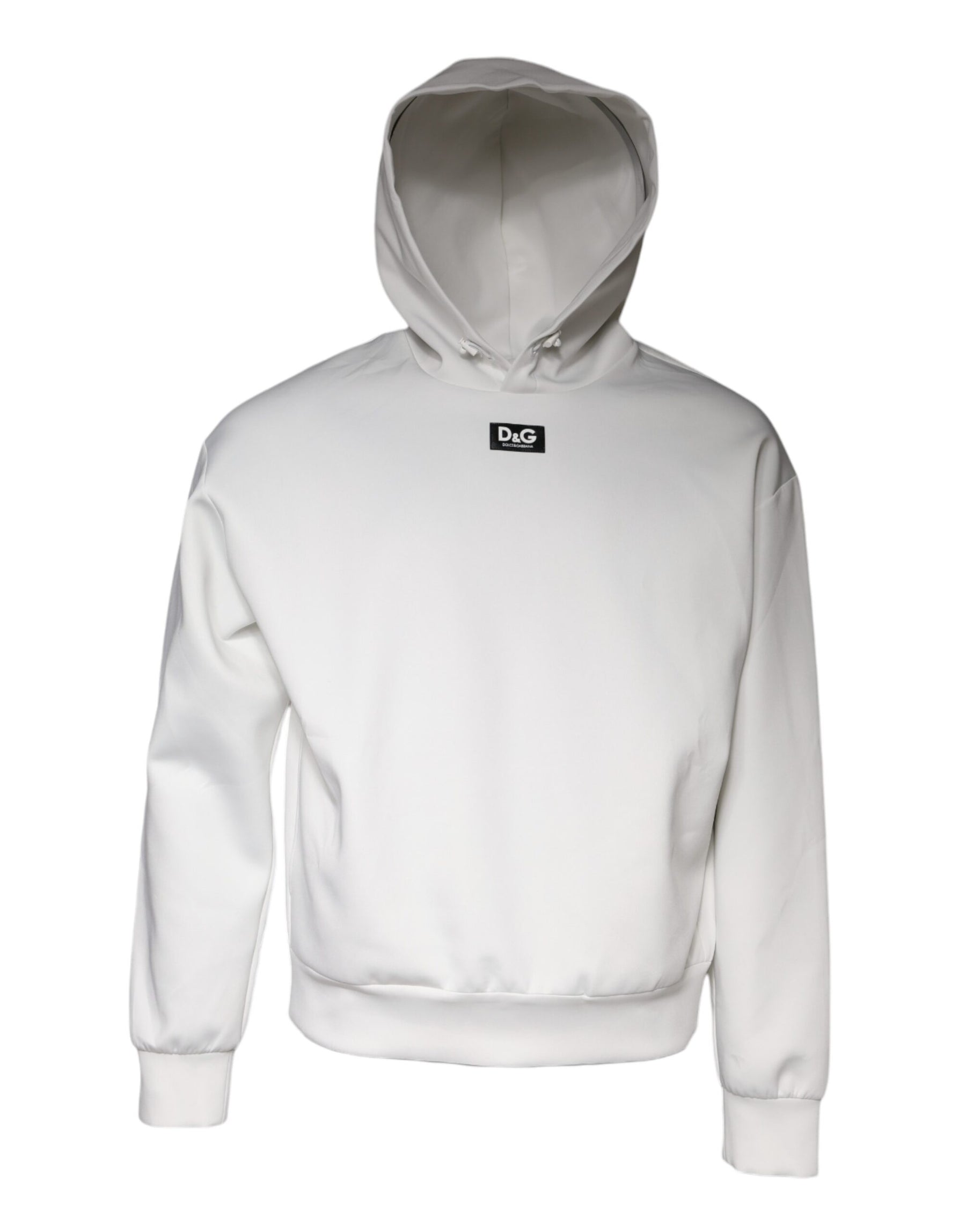 Dolce & Gabbana White D&G Logo Hooded Men Sweatshirt Sweater | Regal Royce