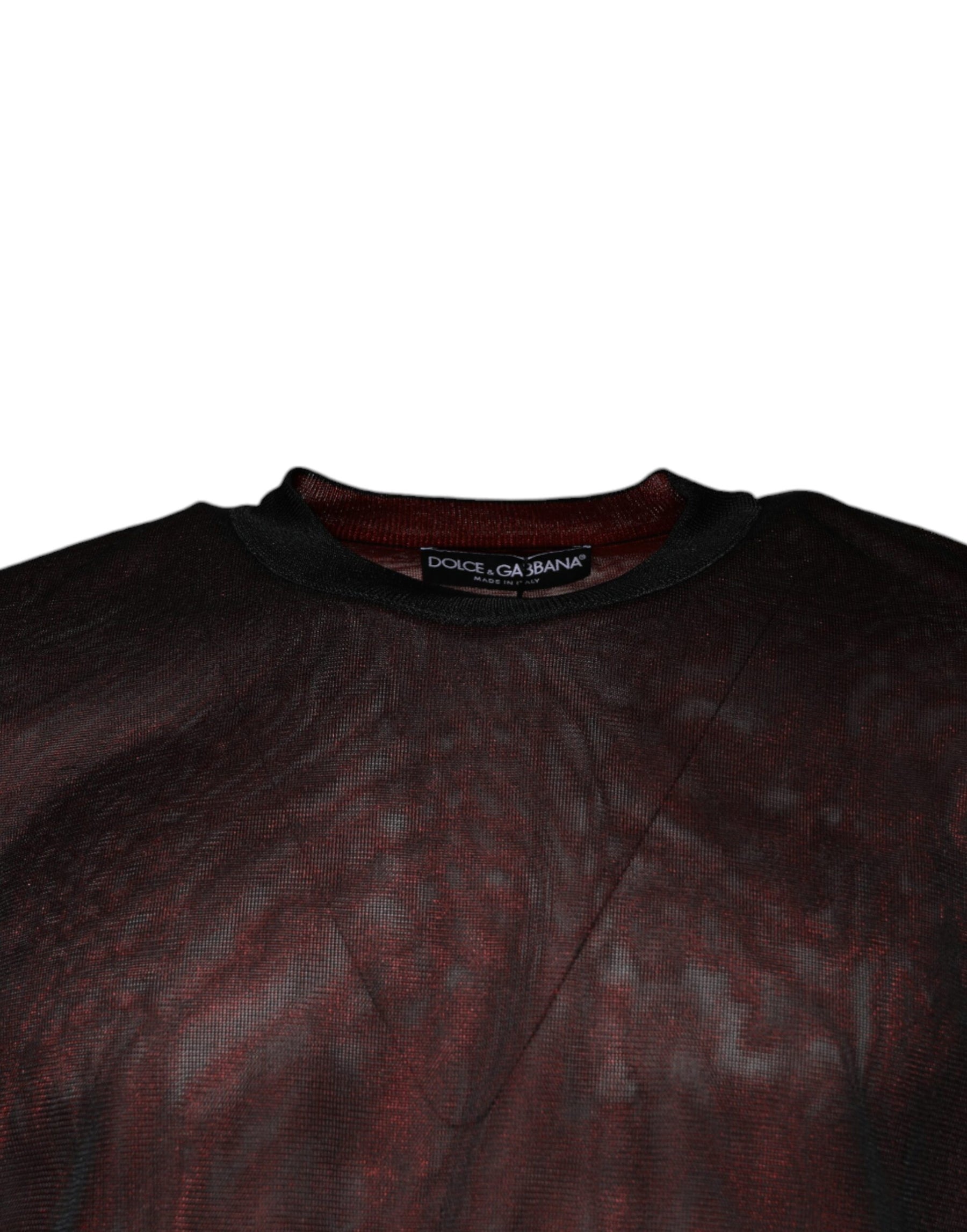 Dolce & Gabbana Maroon Polyester Crew Neck Pullover Sweater | Regal Royce