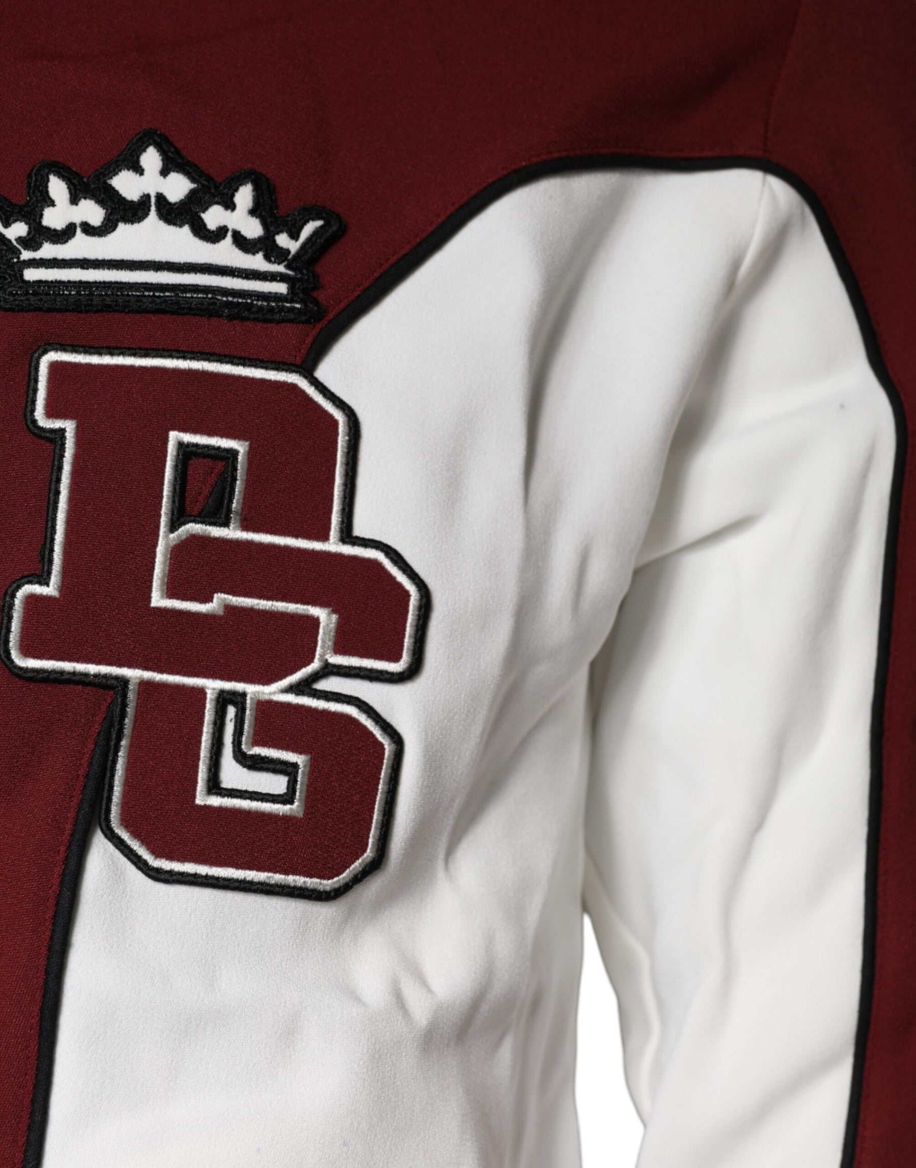Dolce & Gabbana Red White Logo Full Zip Sweatshirt Sweater | Regal Royce