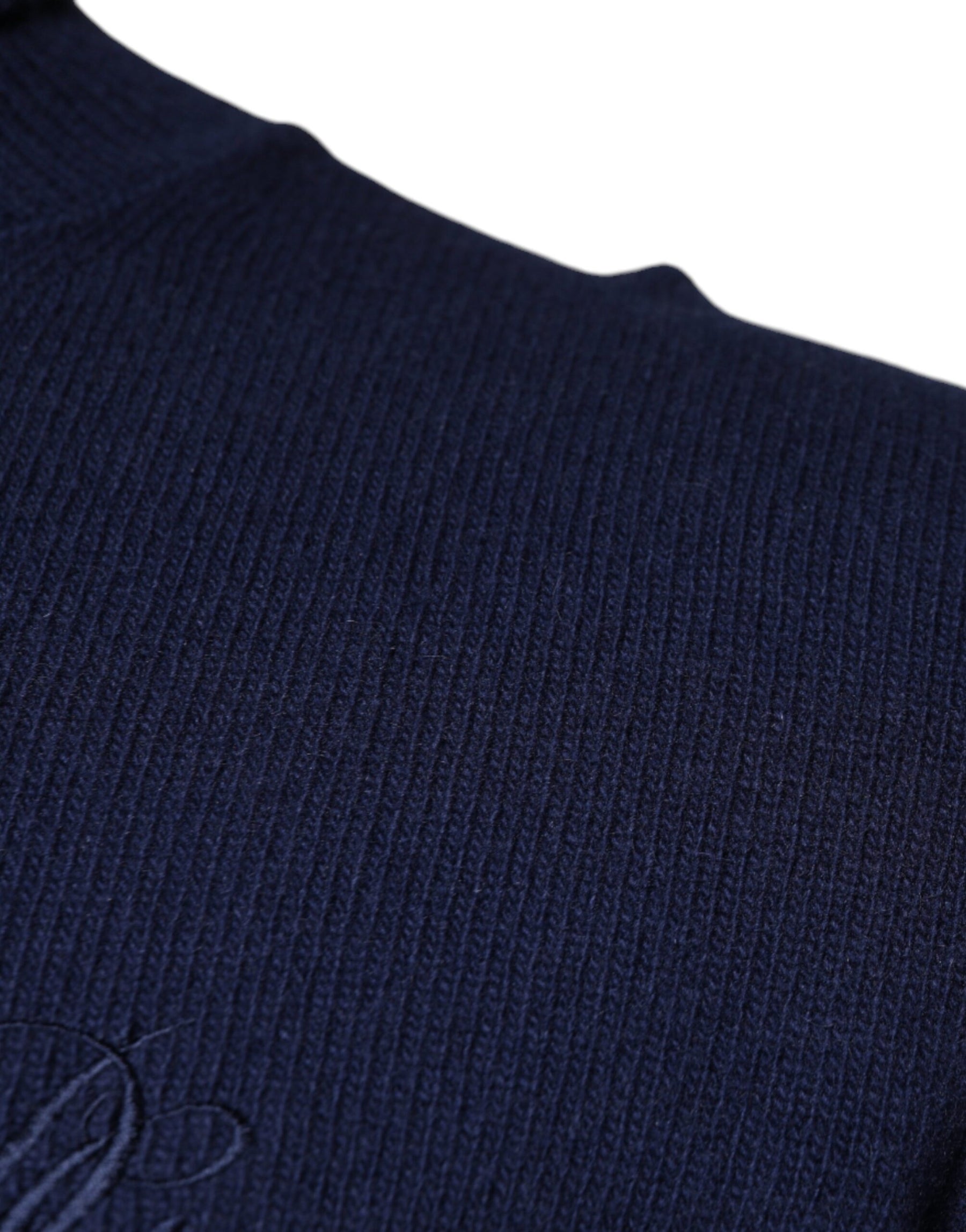 Dolce & Gabbana Blue Wool Knit Turtleneck Pullover Sweater | Regal Royce