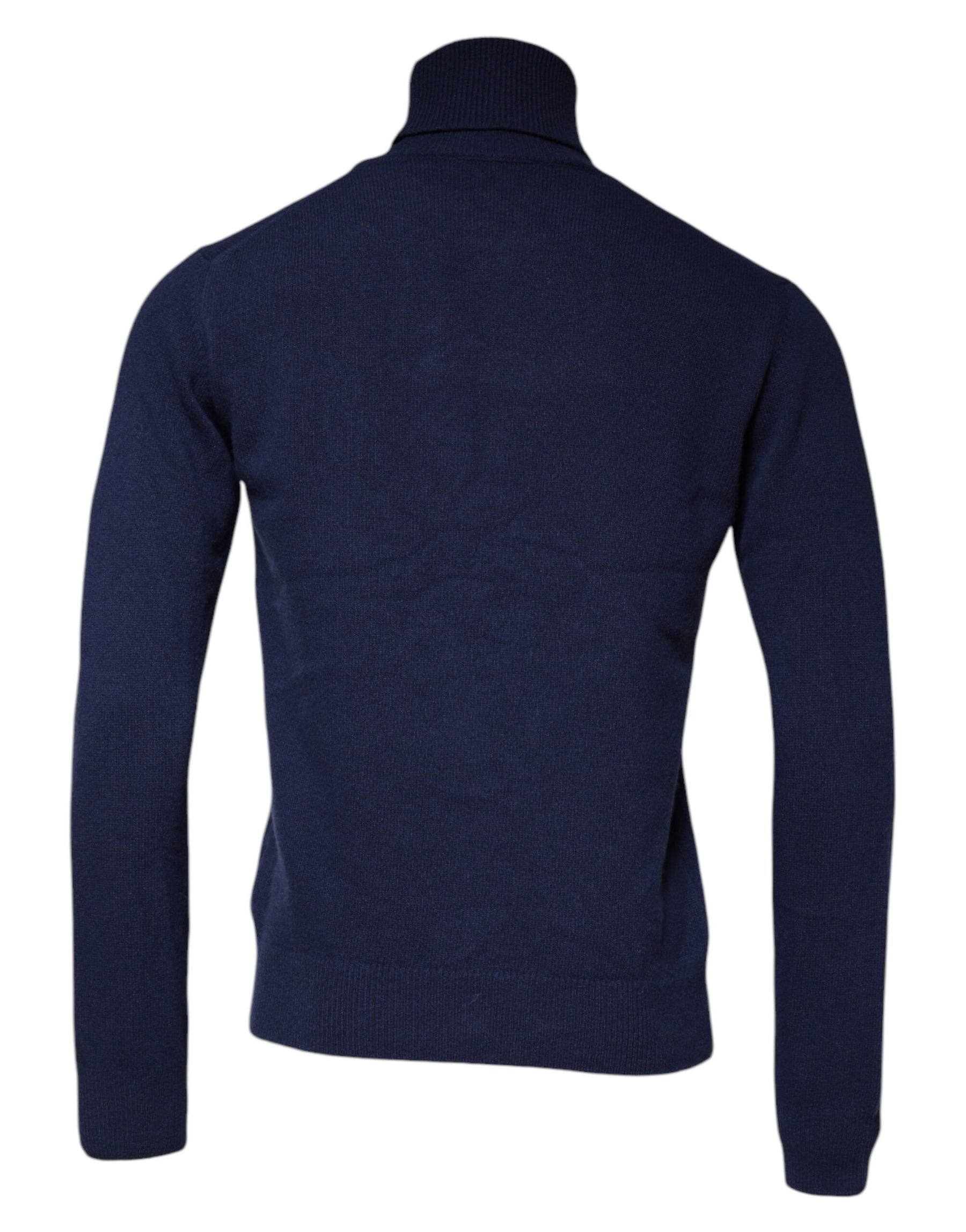 Dolce & Gabbana Blue Wool Knit Turtleneck Pullover Sweater | Regal Royce