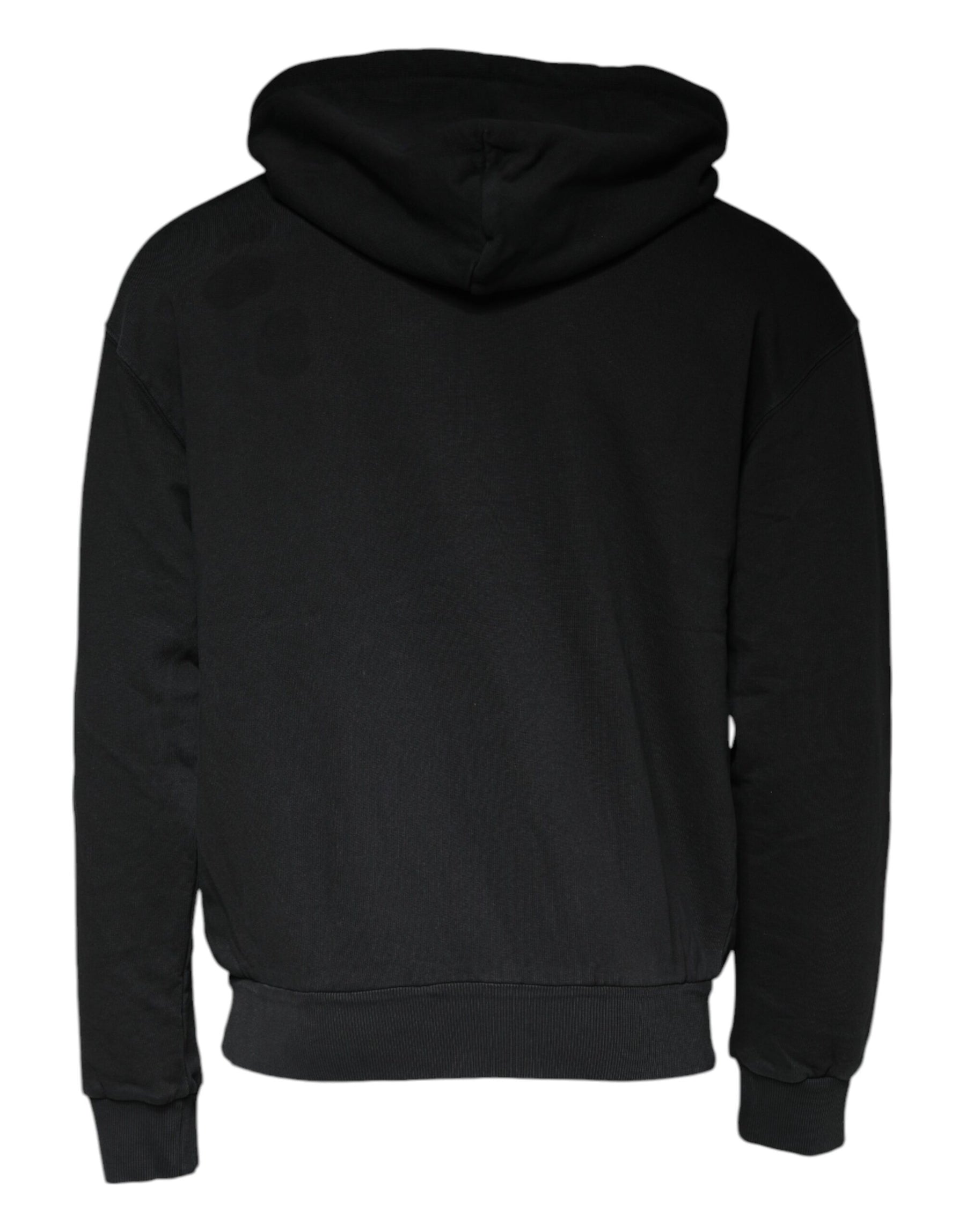 Dolce & Gabbana Black Logo Plaque Hooded Full Zip Sweater | Regal Royce