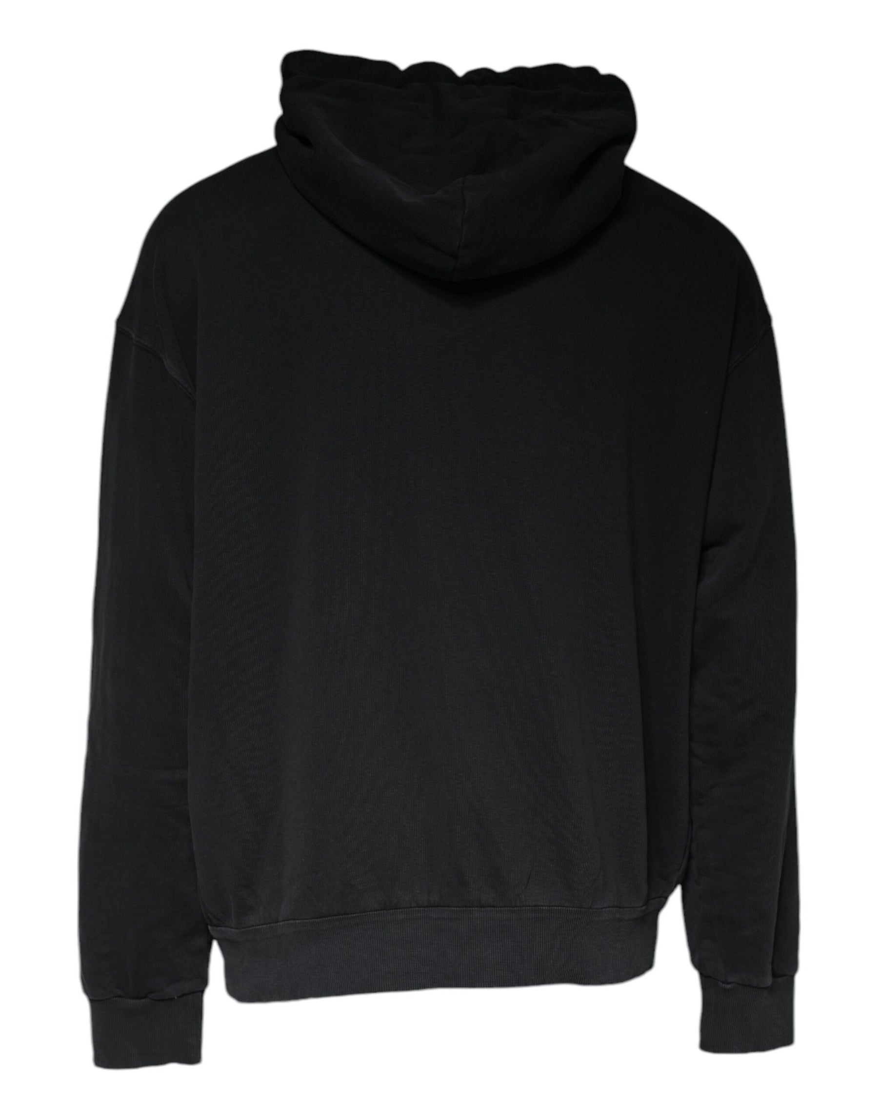 Dolce & Gabbana Black Logo Plaque Hooded Full Zip Sweater | Regal Royce