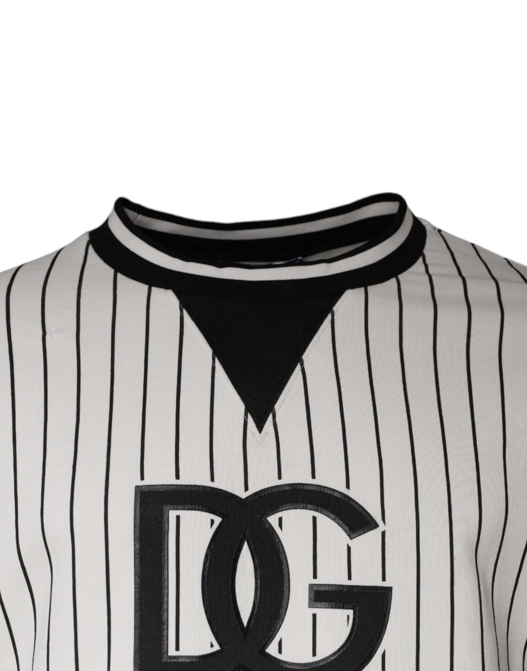 Dolce & Gabbana Black White Stripes Logo Sweatshirt Sweater | Regal Royce