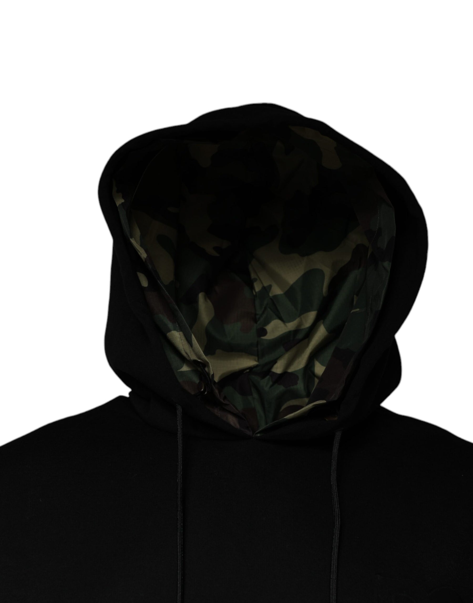 Dolce & Gabbana Black Pocket CottonHooded Sweatshirt Sweater | Regal Royce