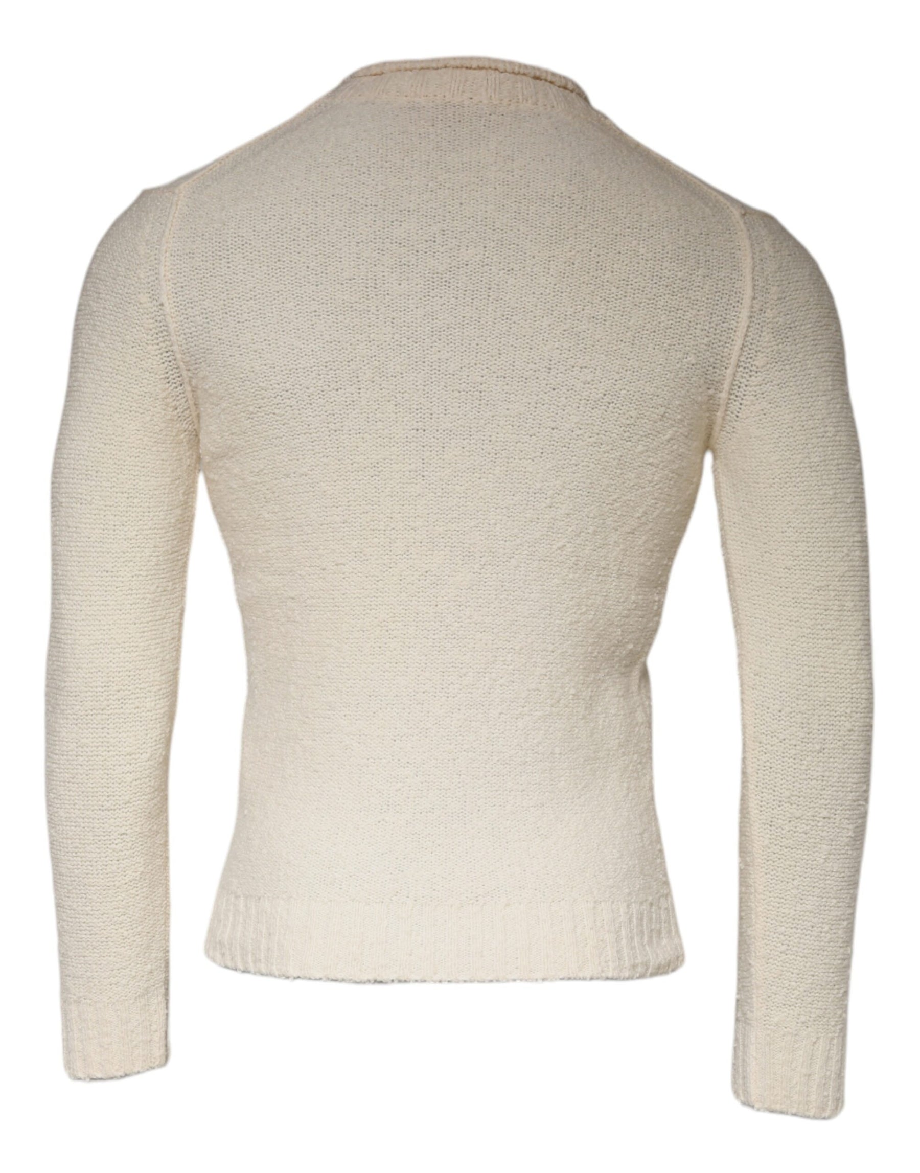 KANGRA Beige Wool Knit Long Sleeve Round Neck Pullover Sweater | Regal Royce