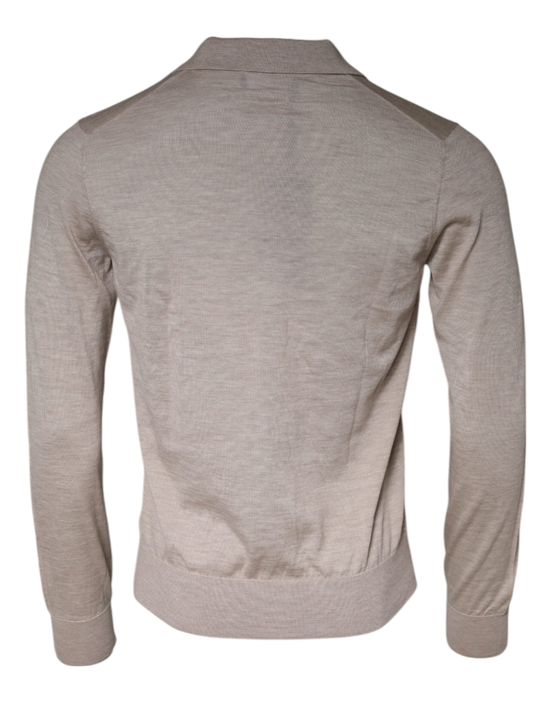 Dolce & Gabbana Beige Cashmere Knit Collared Pullover Sweater | Regal Royce