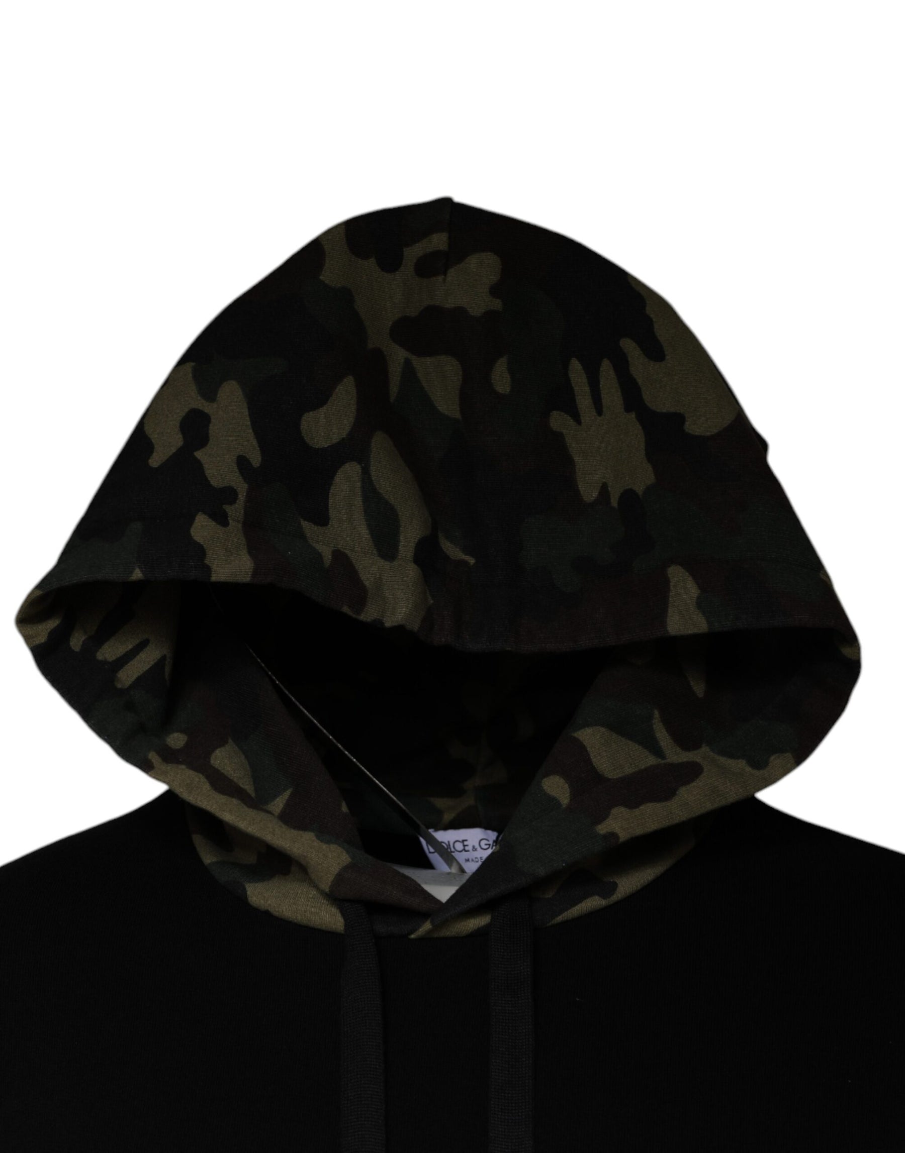 Dolce & Gabbana Black Camouflage Hooded Sweatshirt Sweater | Regal Royce