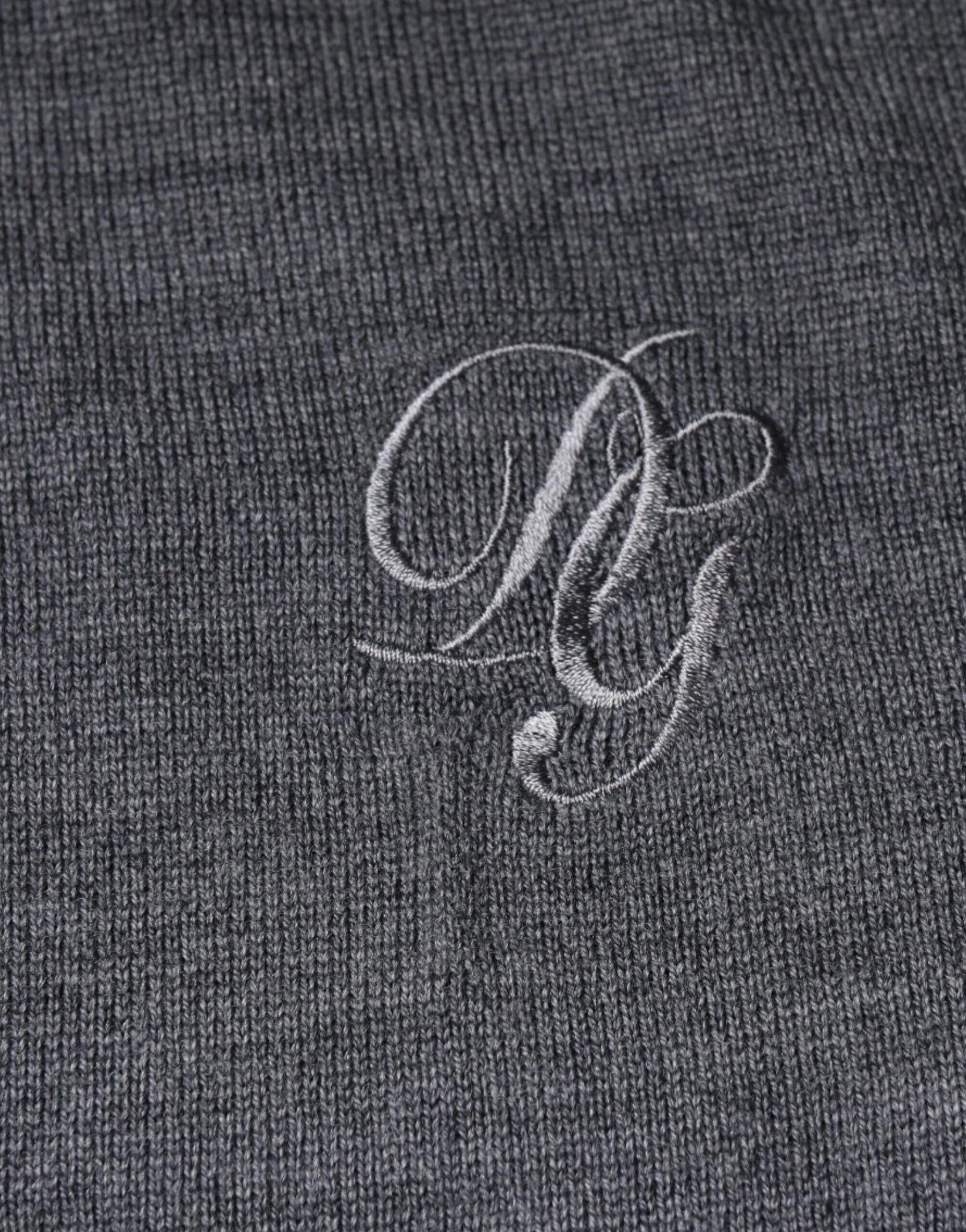 Dolce & Gabbana Dark Gray Wool Crew Neck Pullover Sweater | Regal Royce