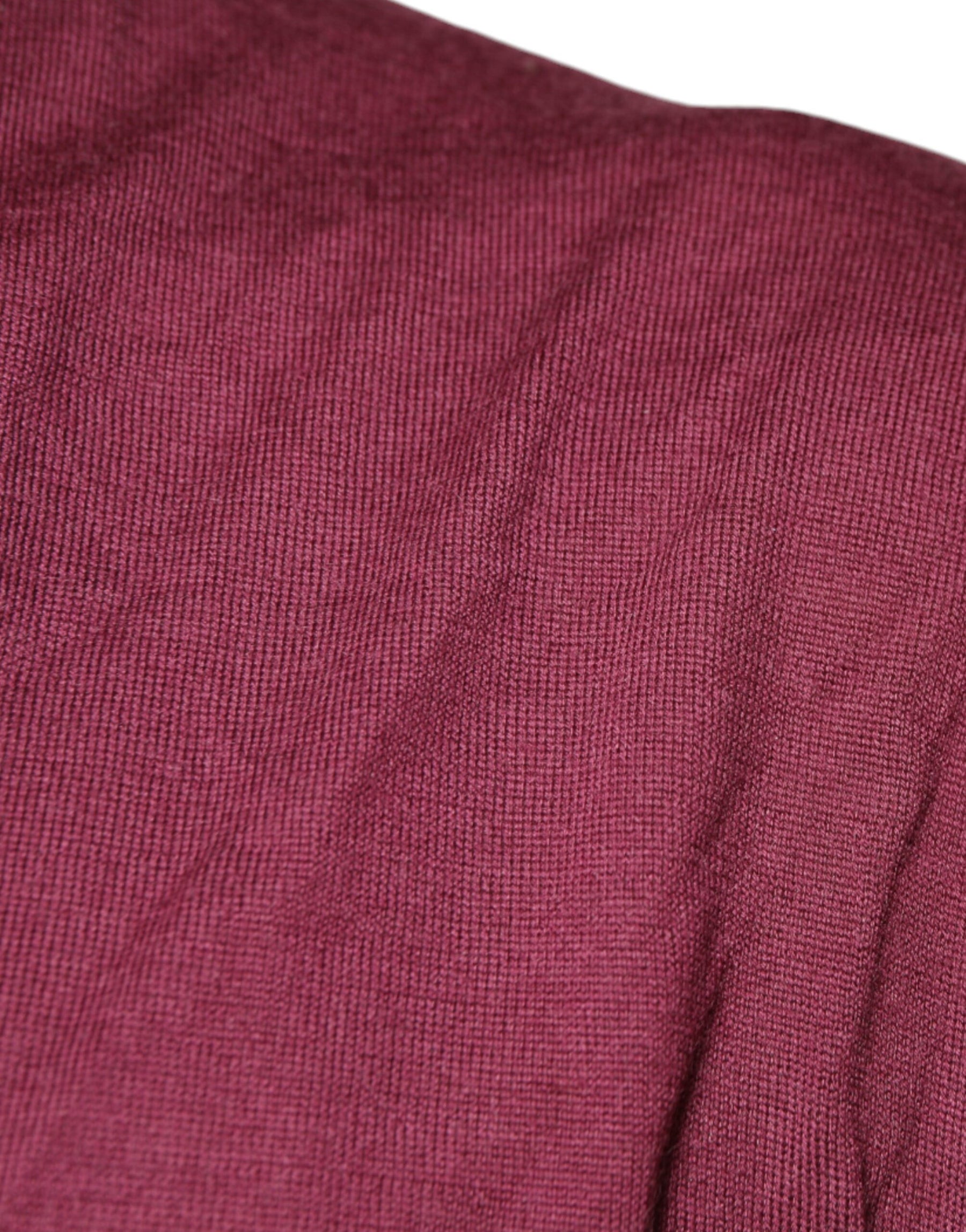 Dolce & Gabbana Maroon Cashmere V-neck Men Pullover Sweater | Regal Royce
