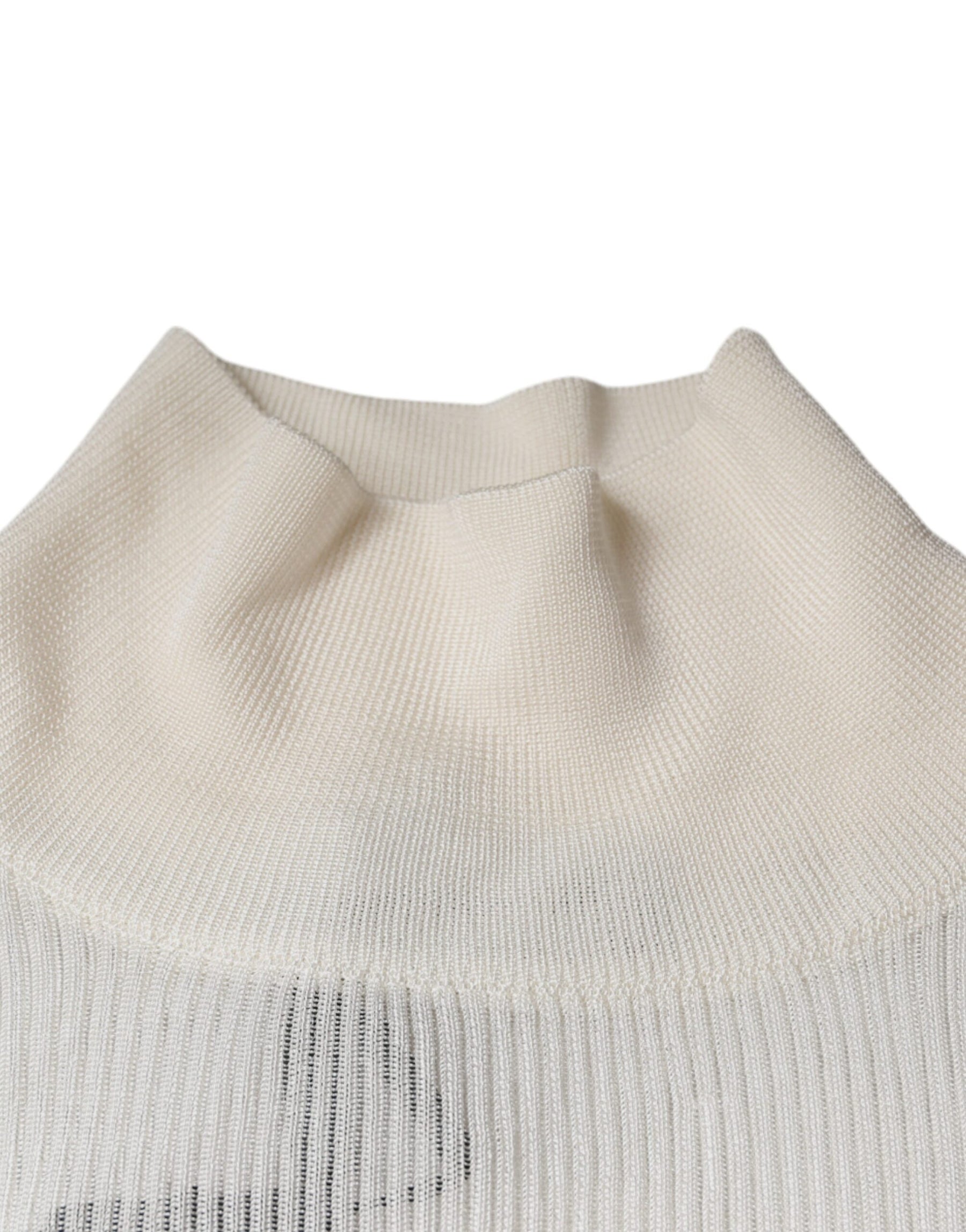 Dolce & Gabbana White Long Sleeve Turtleneck Men Pullover Sweater | Regal Royce