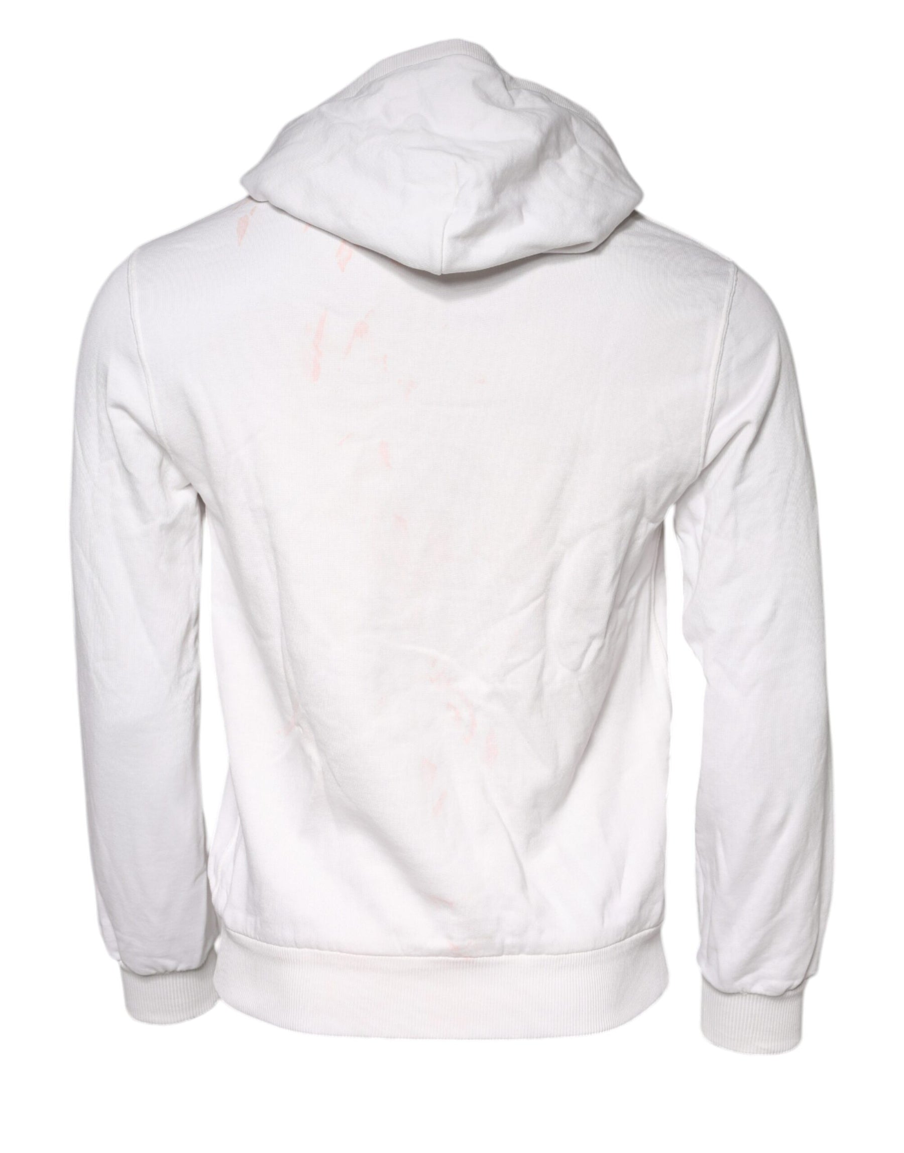 Dolce & Gabbana White Caesar Cotton Hooded Pullover Sweater | Regal Royce