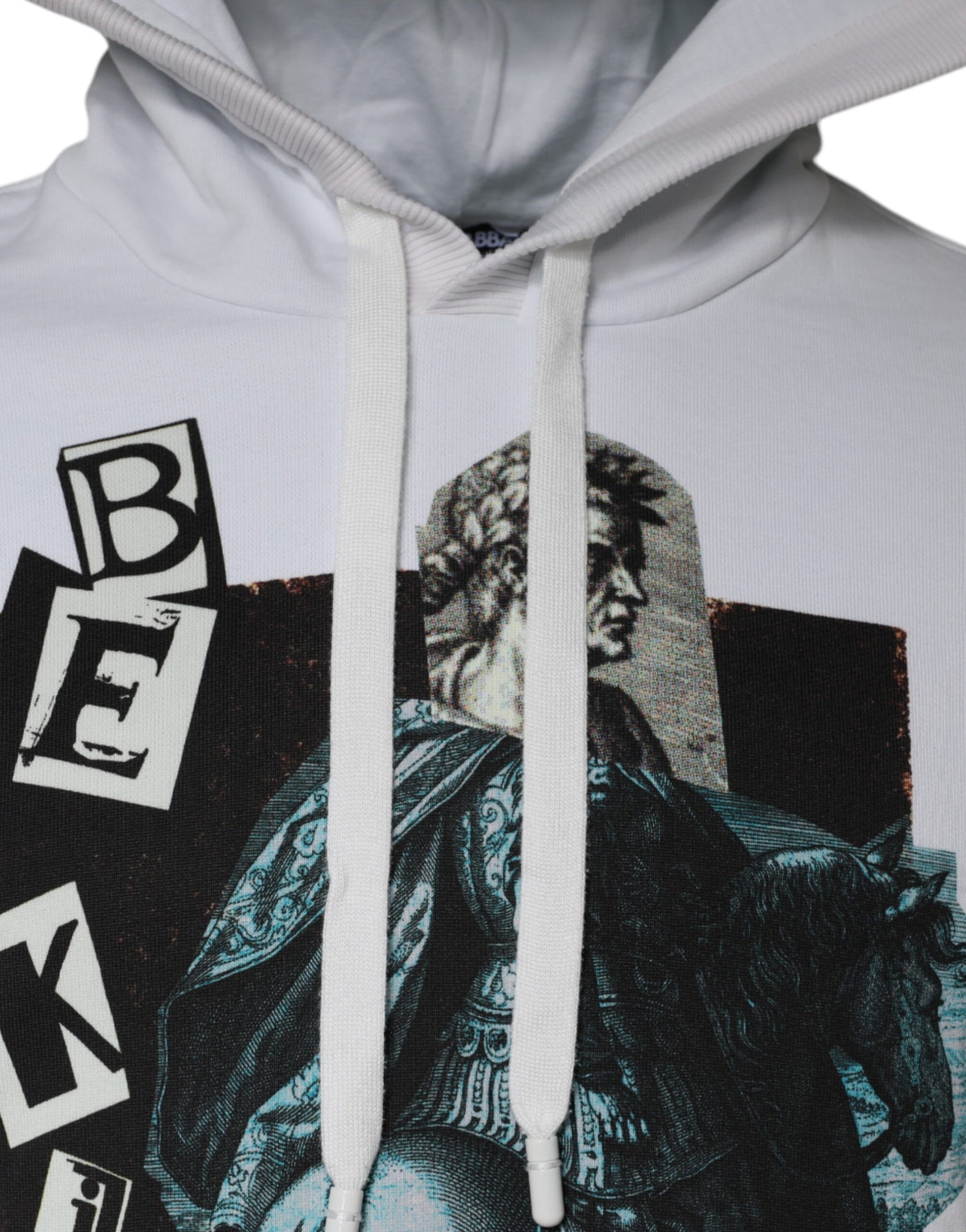 Dolce & Gabbana White Caesar Cotton Hooded Pullover Sweater | Regal Royce