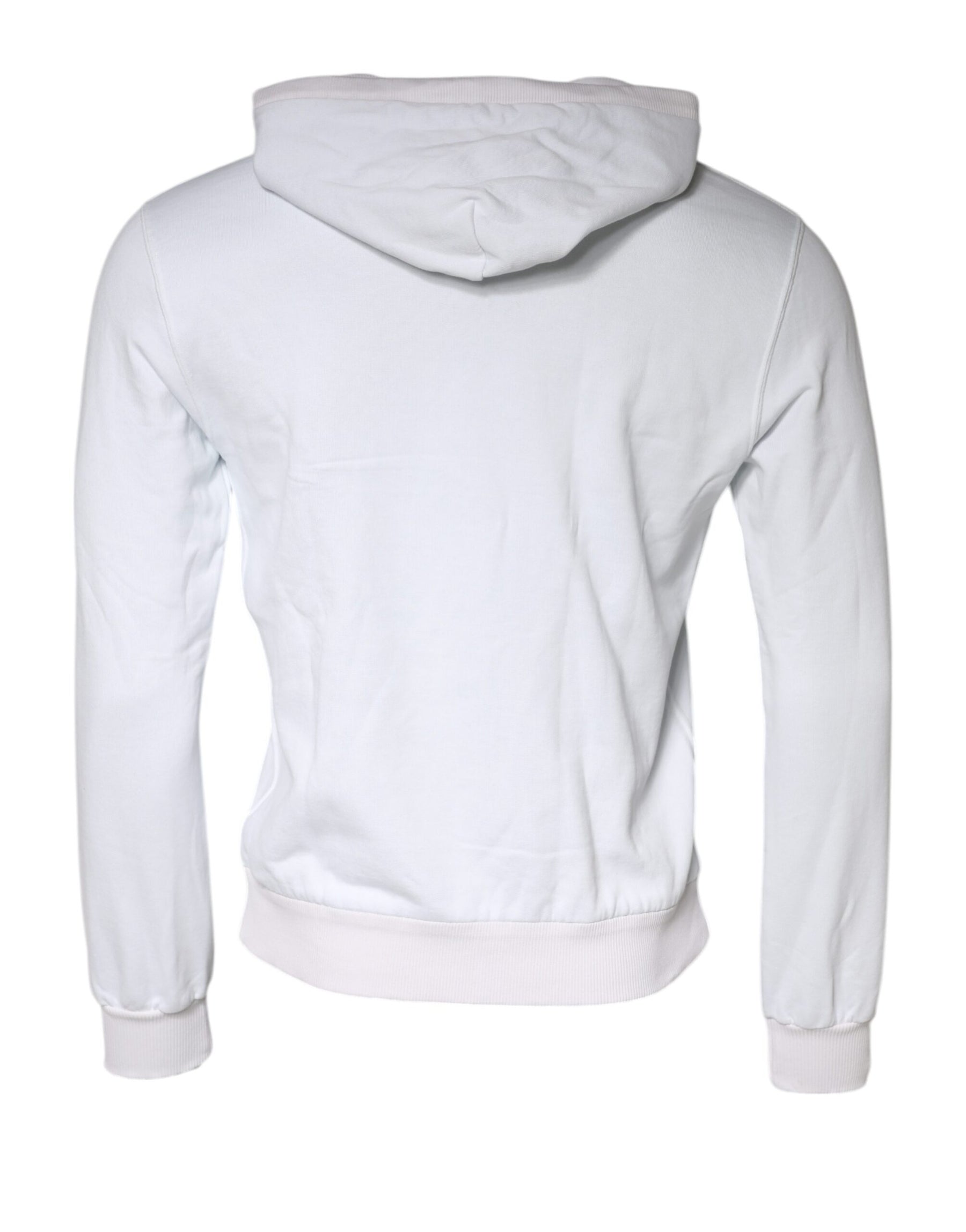 Dolce & Gabbana White Caesar Cotton Hooded Pullover Sweater | Regal Royce