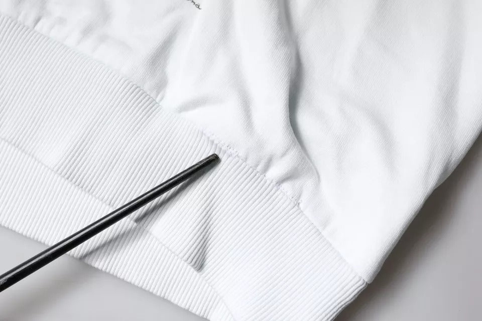 Dolce & Gabbana White Caesar Cotton Hooded Pullover Sweater | Regal Royce