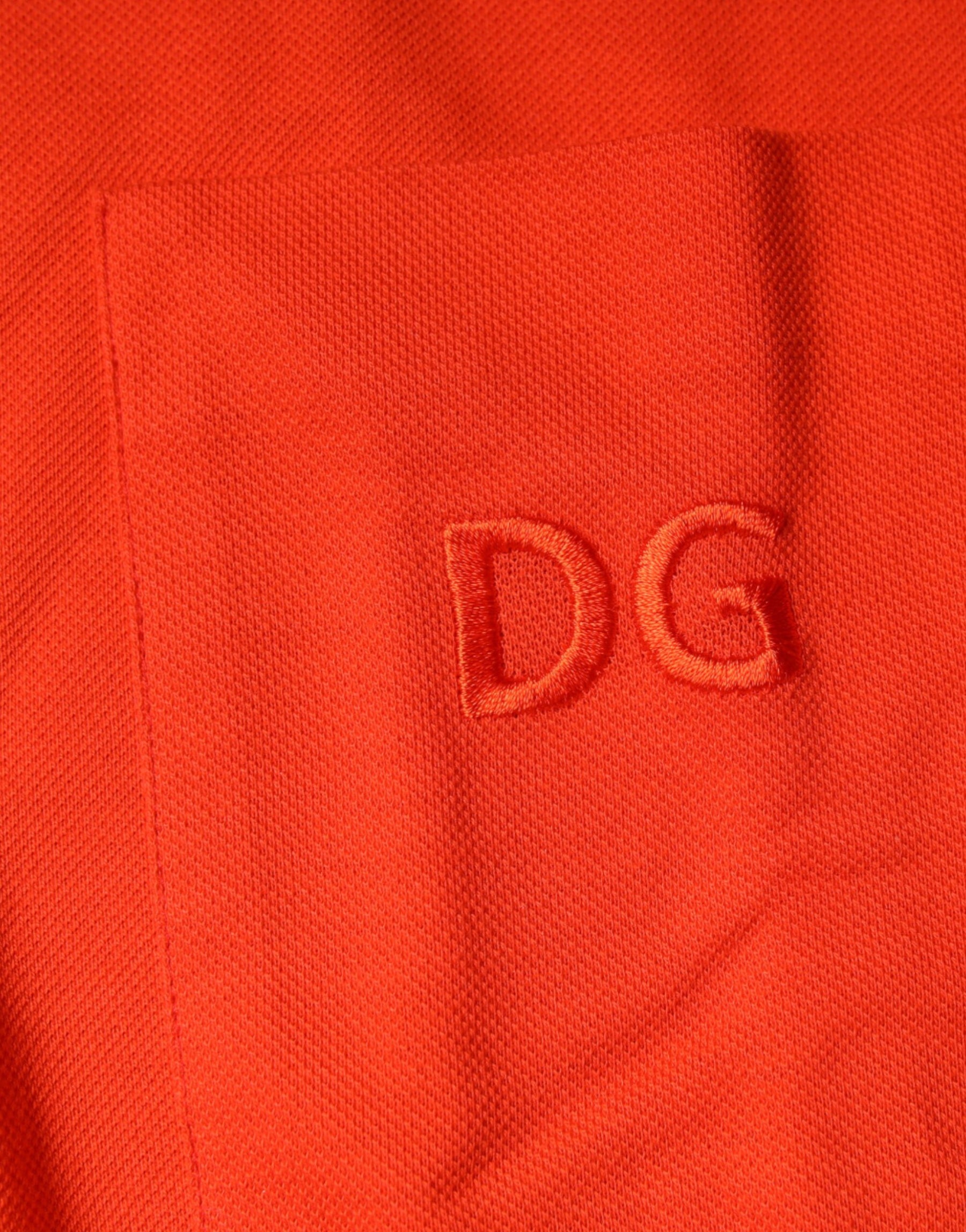 Dolce & Gabbana Orange Cotton Button Down Casual Polo Shirt | Regal Royce