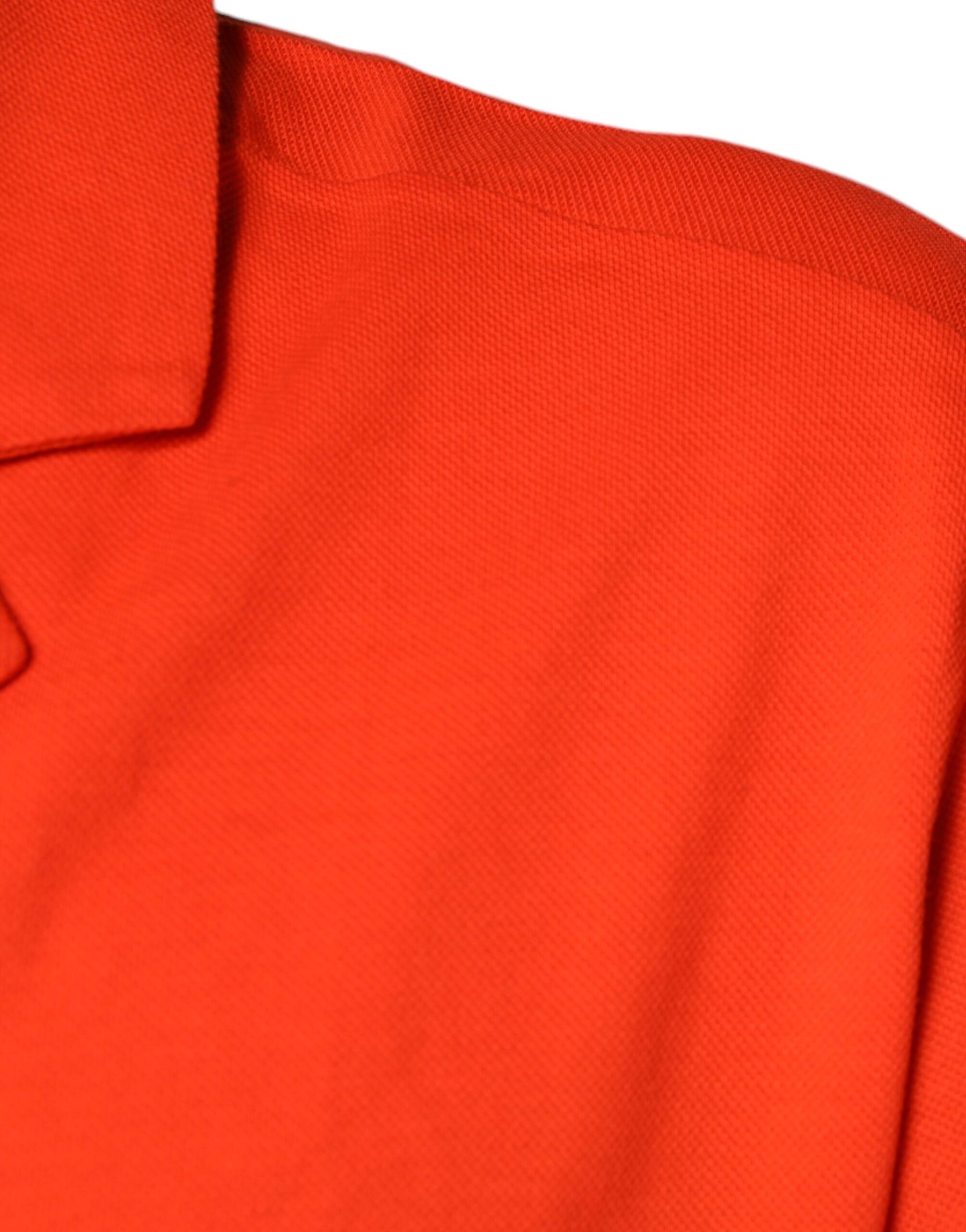 Dolce & Gabbana Orange Cotton Button Down Casual Polo Shirt | Regal Royce