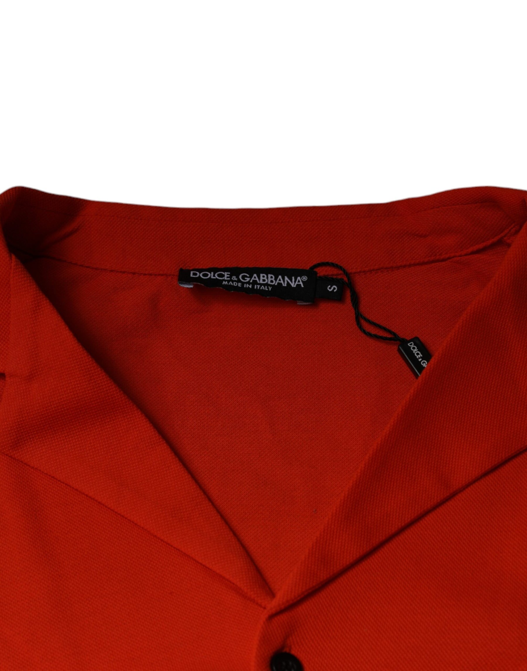 Dolce & Gabbana Orange Cotton Button Down Casual Polo Shirt | Regal Royce