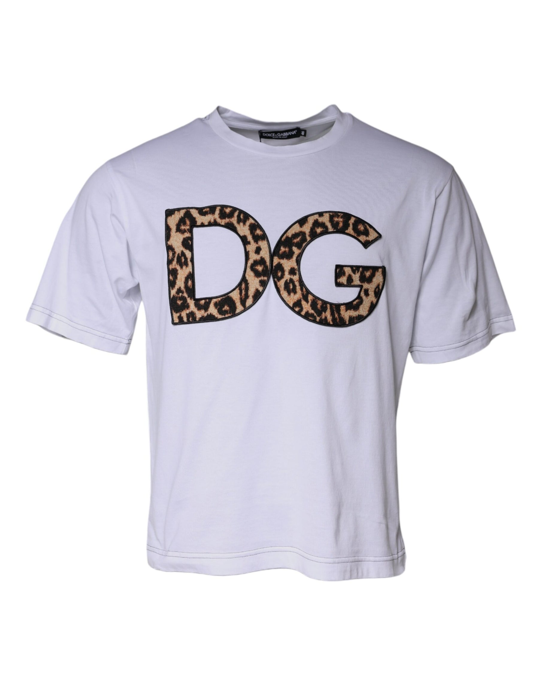 Dolce & Gabbana White DG Logo Cotton Shorts Sleeves T-shirt | Regal Royce