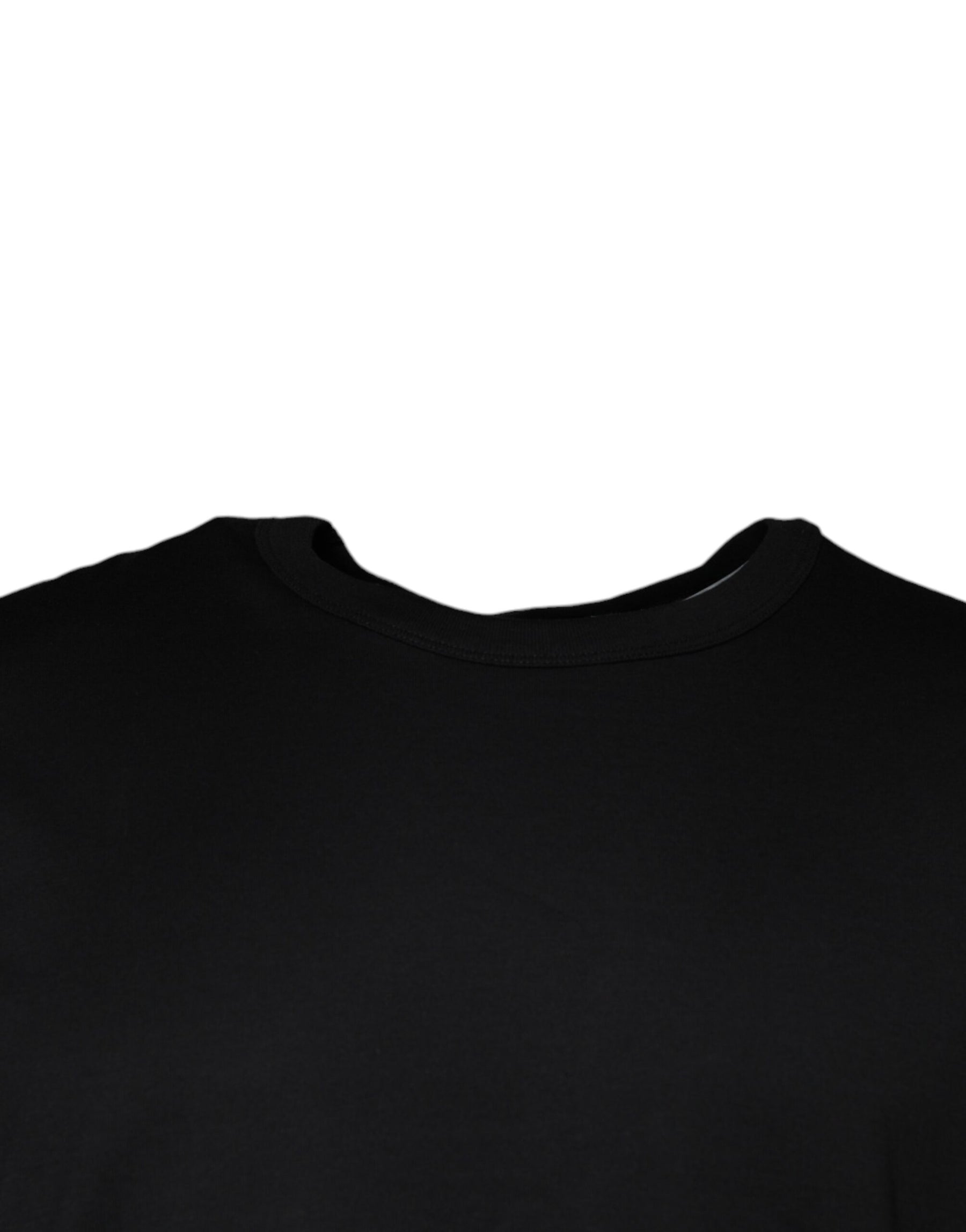 Dolce & Gabbana Black Cotton Shorts Sleeves Crewneck T-shirt | Regal Royce