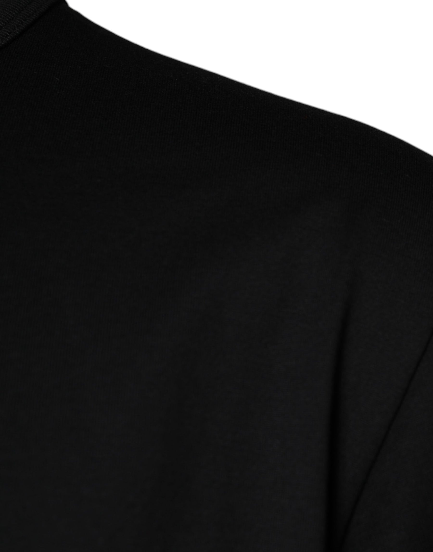 Dolce & Gabbana Black Cotton Shorts Sleeves Crewneck T-shirt | Regal Royce