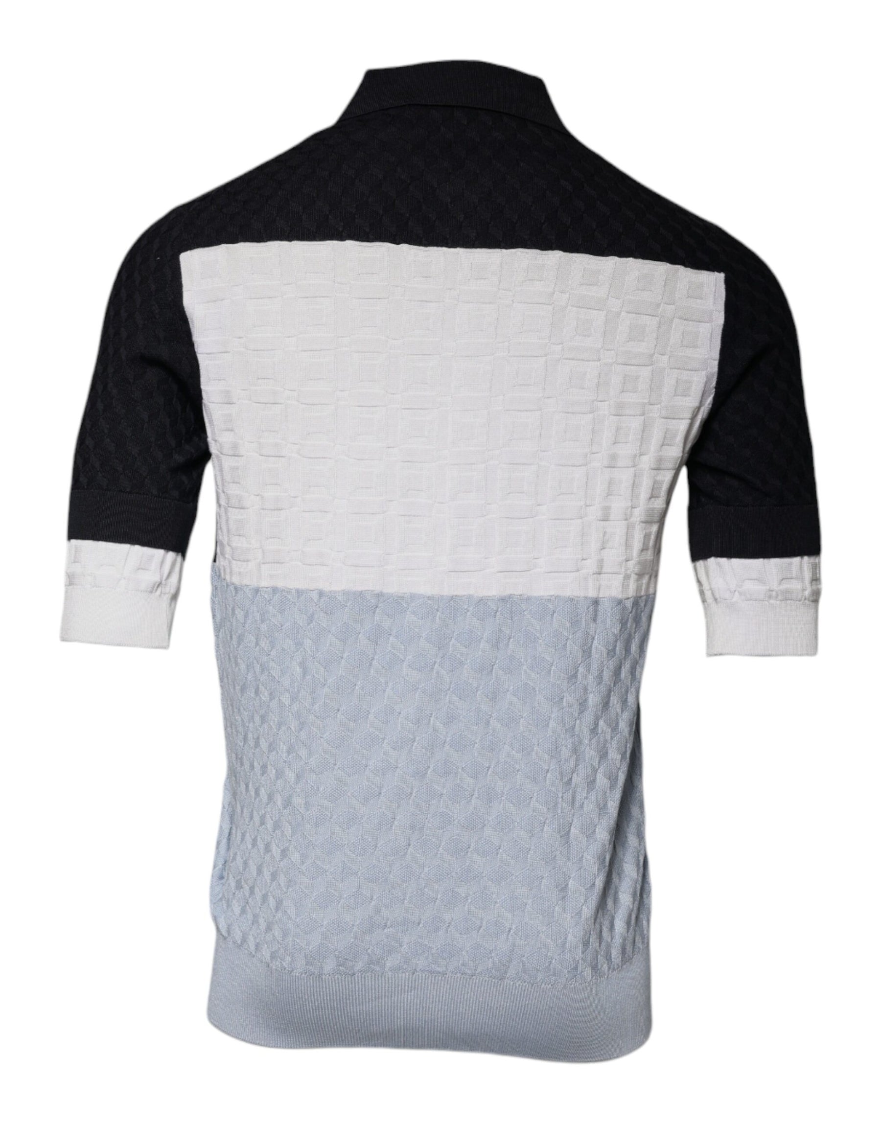 Dolce & Gabbana Multicolor Silk Button Down Collared T-shirt | Regal Royce