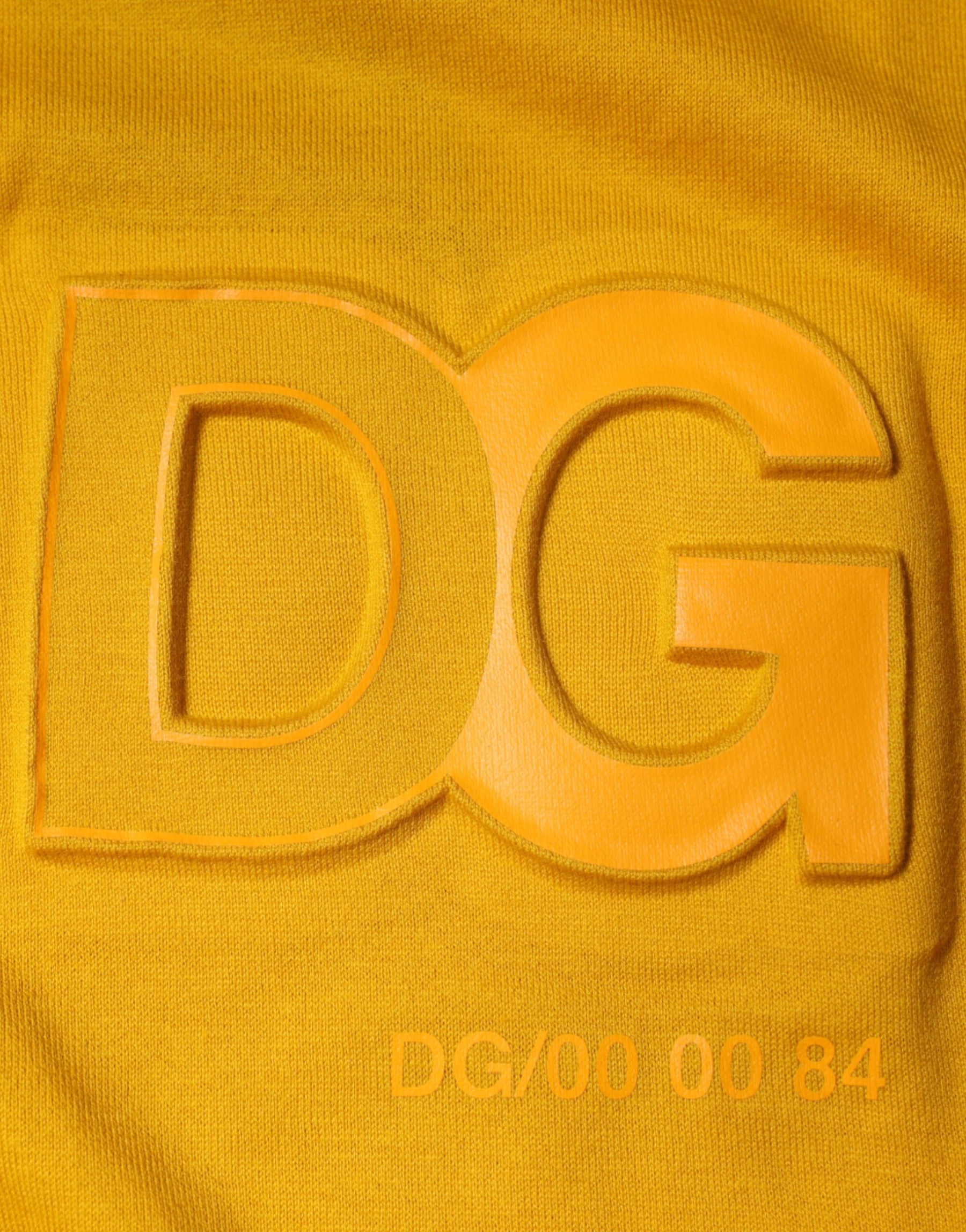 Dolce & Gabbana Mustard Embossed Logo Crew Neck T-shirt | Regal Royce