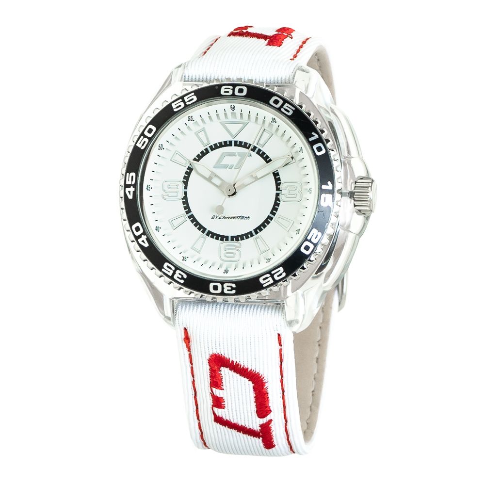Chronotech White Leather Dress Watch | Regal Royce
