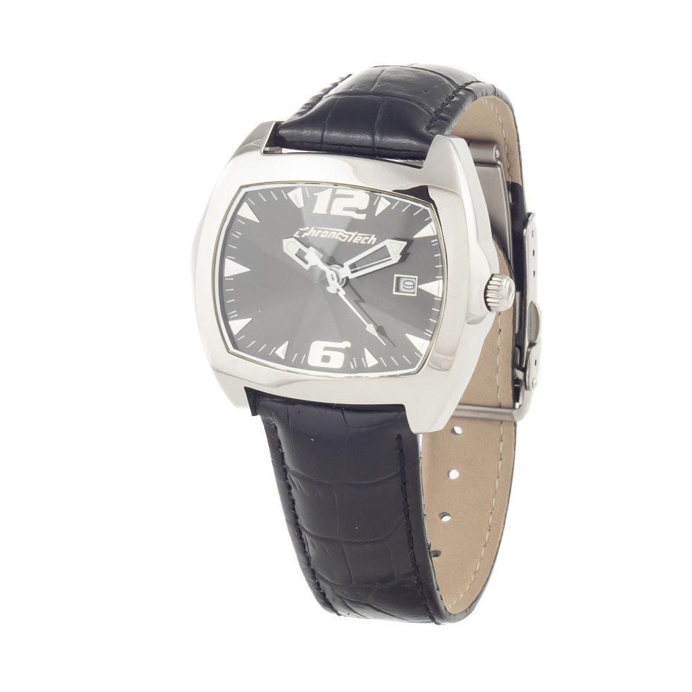 Chronotech Black Leather Dress Watch | Regal Royce