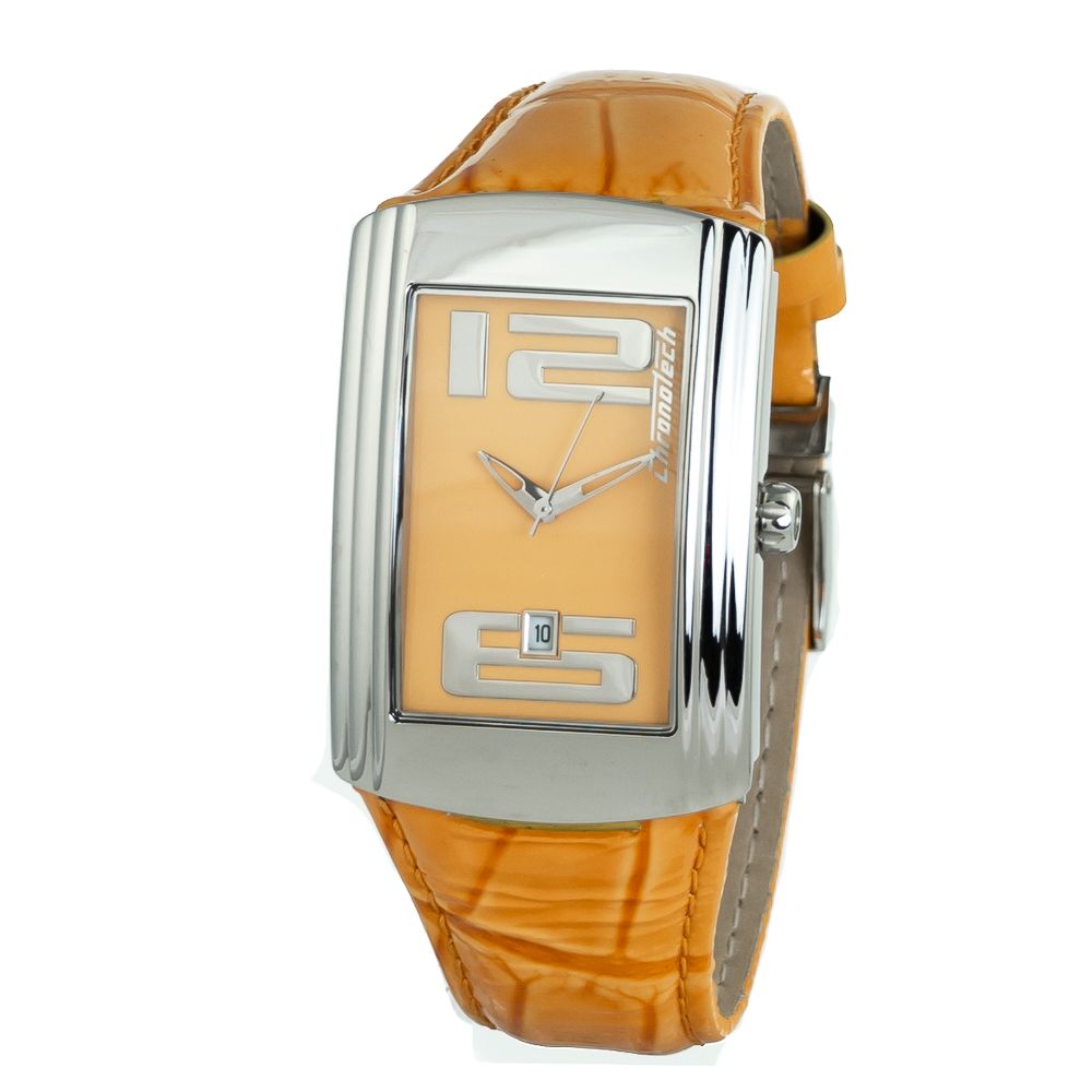 Chronotech Orange Leather Dress Watch | Regal Royce