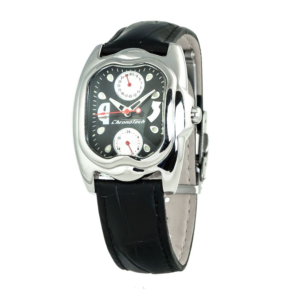 Chronotech Black Leather Dress Watch | Regal Royce