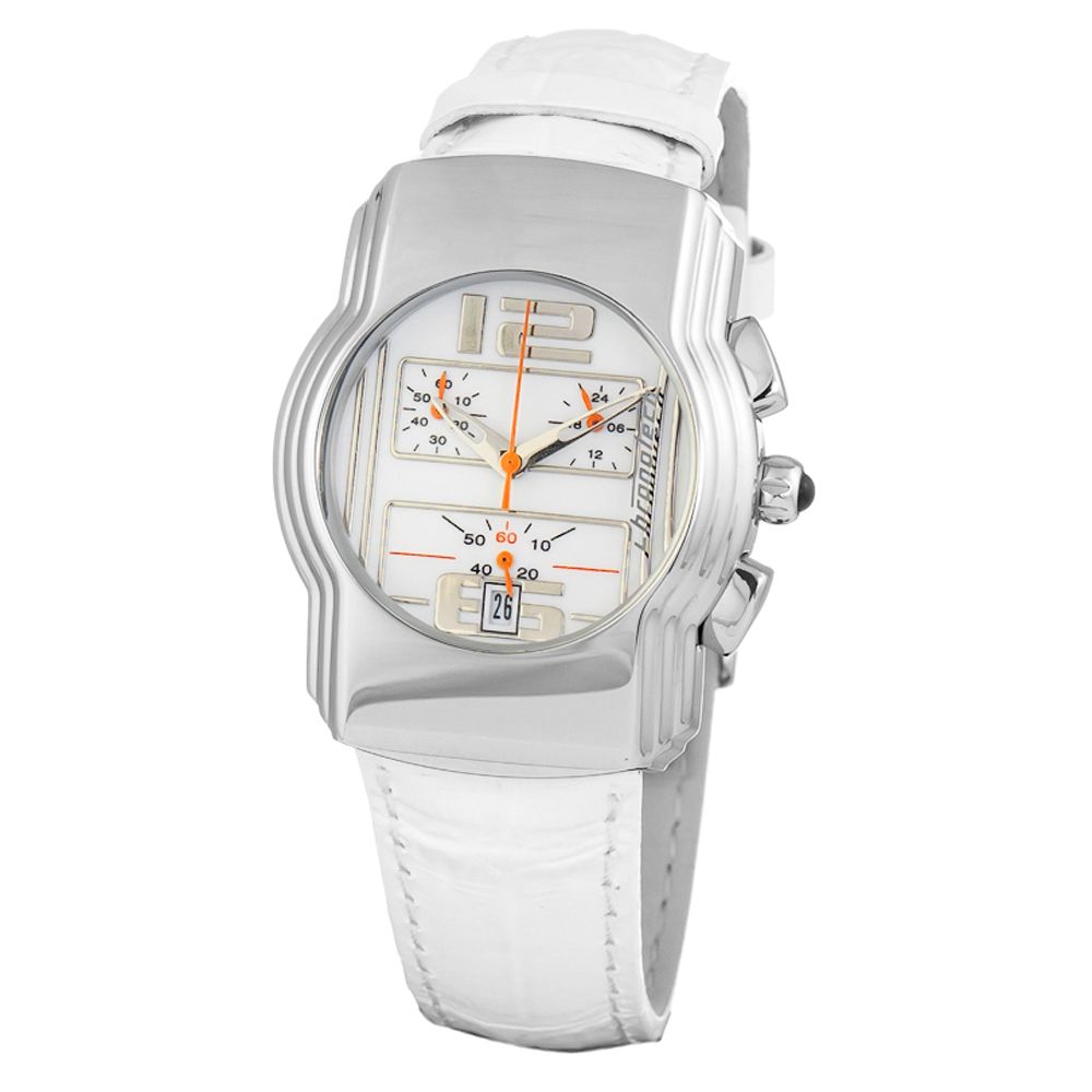 Chronotech White Leather Dress Watch | Regal Royce