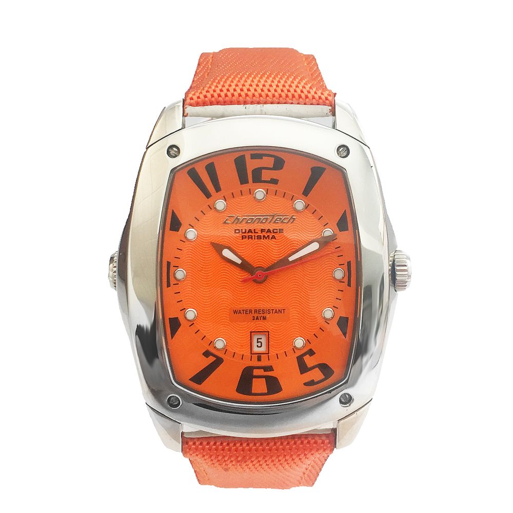 Chronotech Orange Leather Dress Watch | Regal Royce