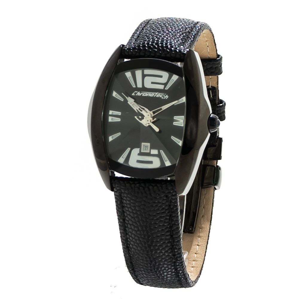 Chronotech Black Leather Dress Watch | Regal Royce