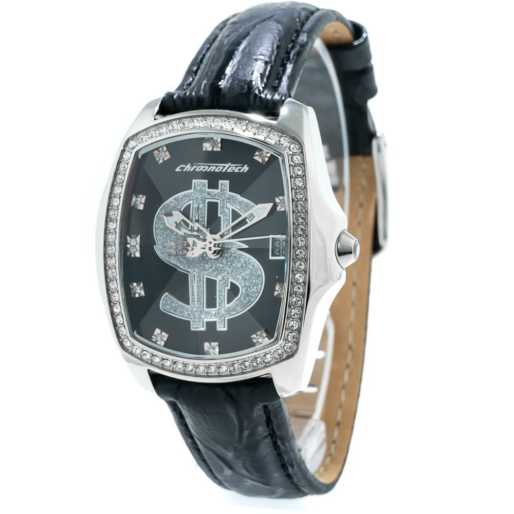 Chronotech Black Leather Dress Watch | Regal Royce