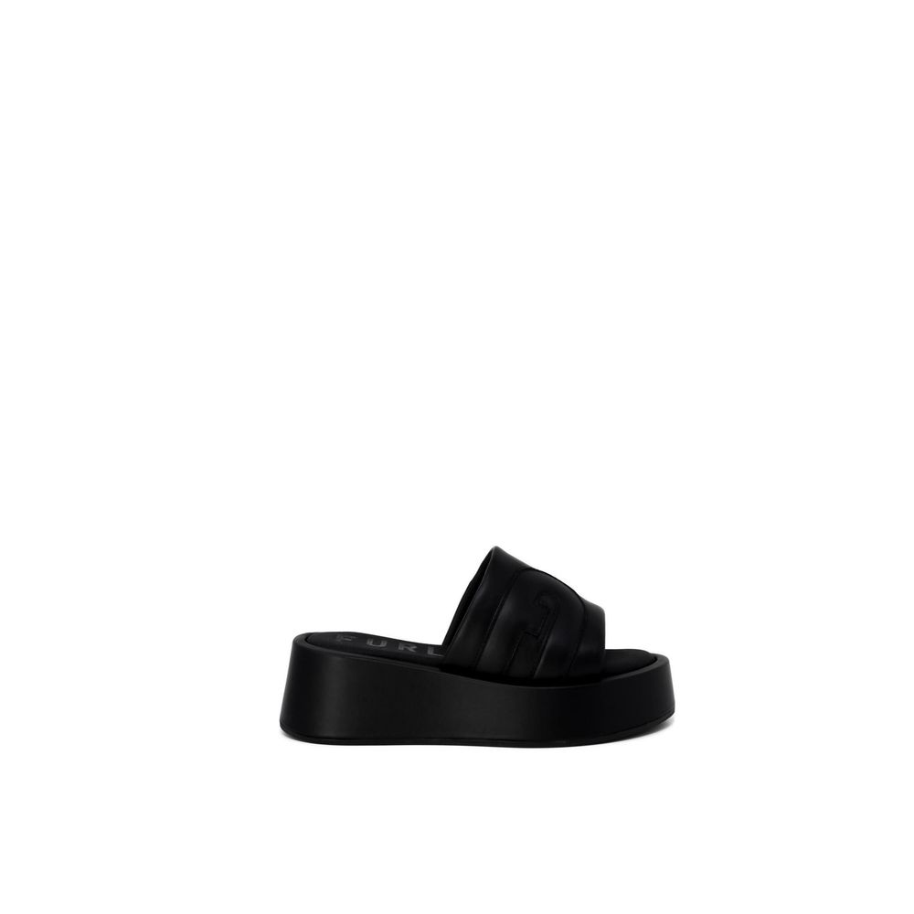 Furla Black Leather Slippers | Regal Royce