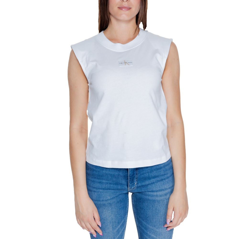 Calvin Klein Jeans White Cotton T-Shirt | Regal Royce