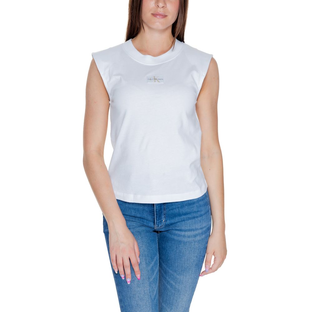 Calvin Klein Jeans White Cotton T-Shirt | Regal Royce