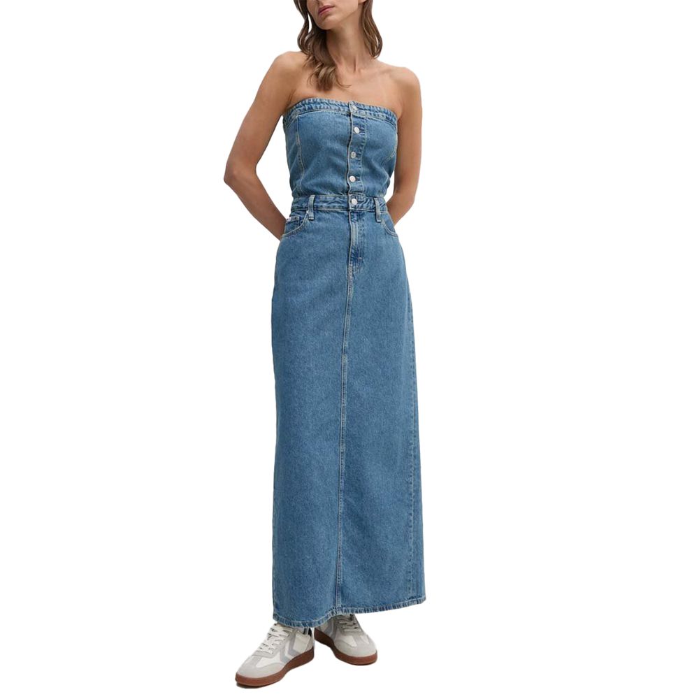 Calvin Klein Jeans Blue Cotton Long Dress | Regal Royce