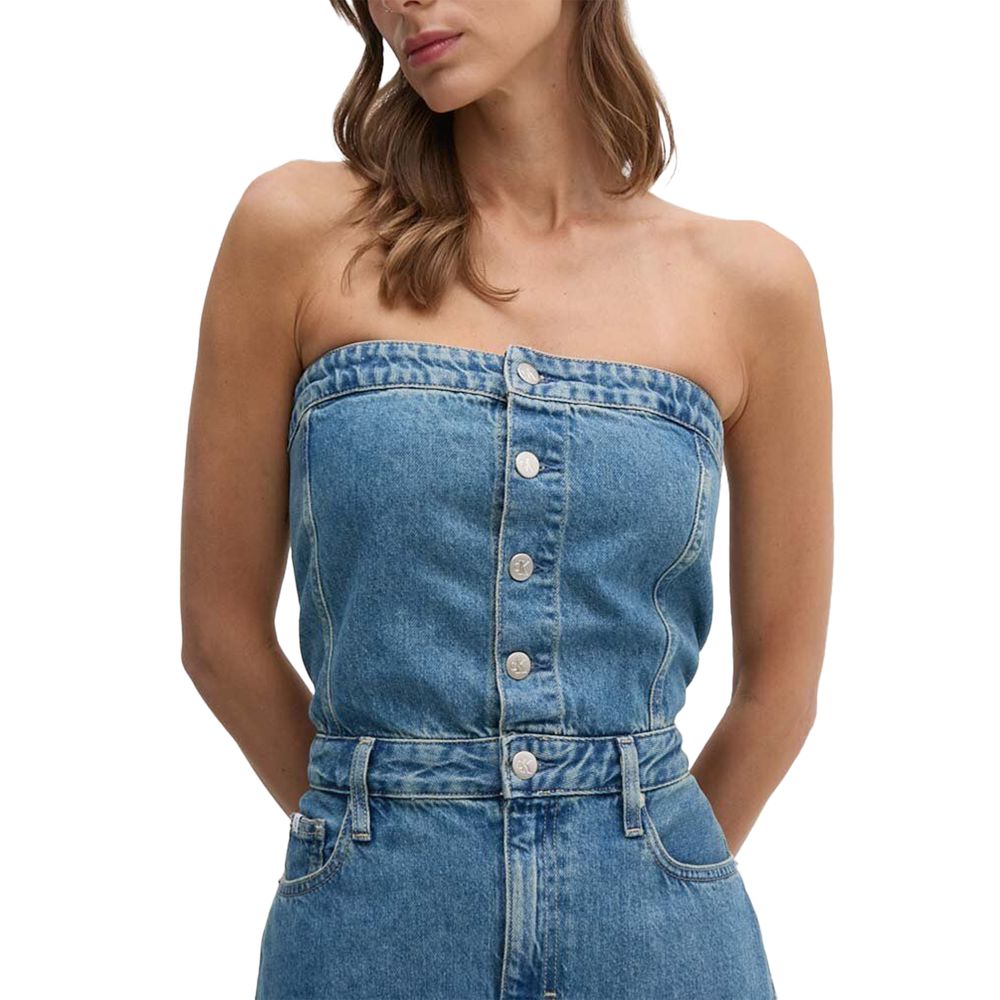 Calvin Klein Jeans Blue Cotton Long Dress | Regal Royce