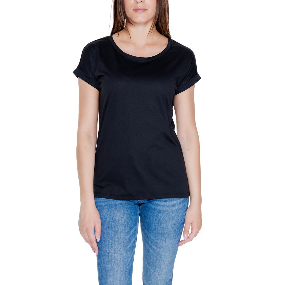 Vila Clothes Black Cotton T-Shirt | Regal Royce