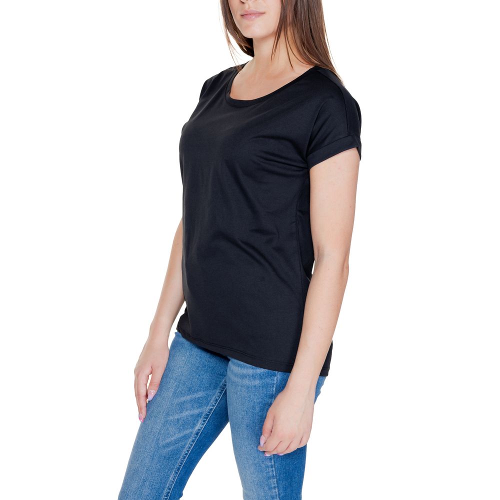 Vila Clothes Black Cotton T-Shirt | Regal Royce